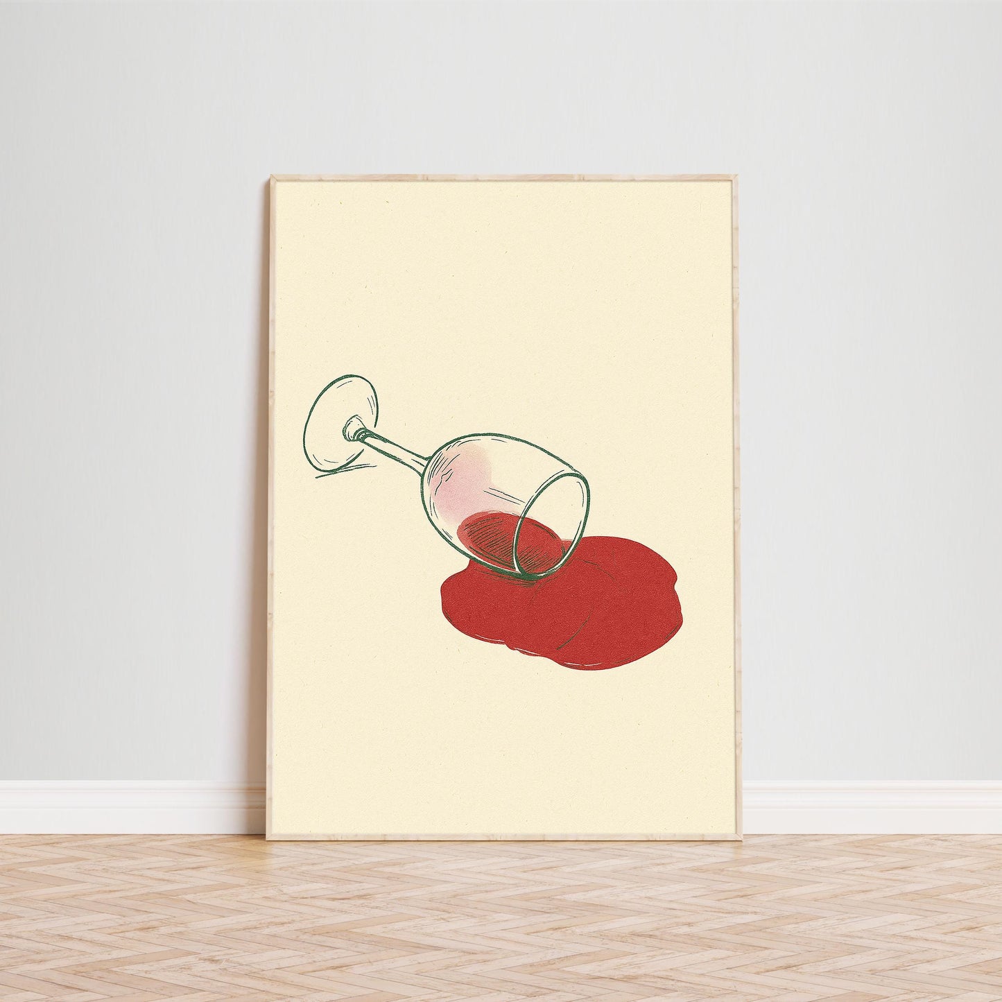 Spilled Wine Poster – Minimalist Red Wine Art Print
