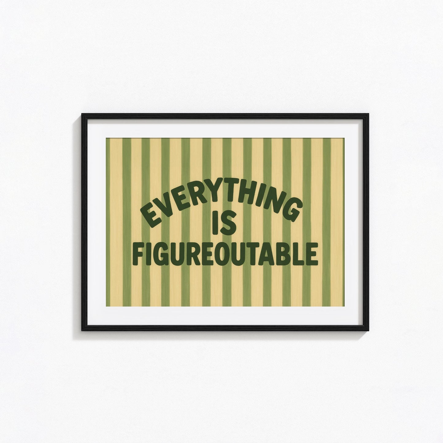 Motivational Quote Print – Retro Striped Poster With Arched Typography Design