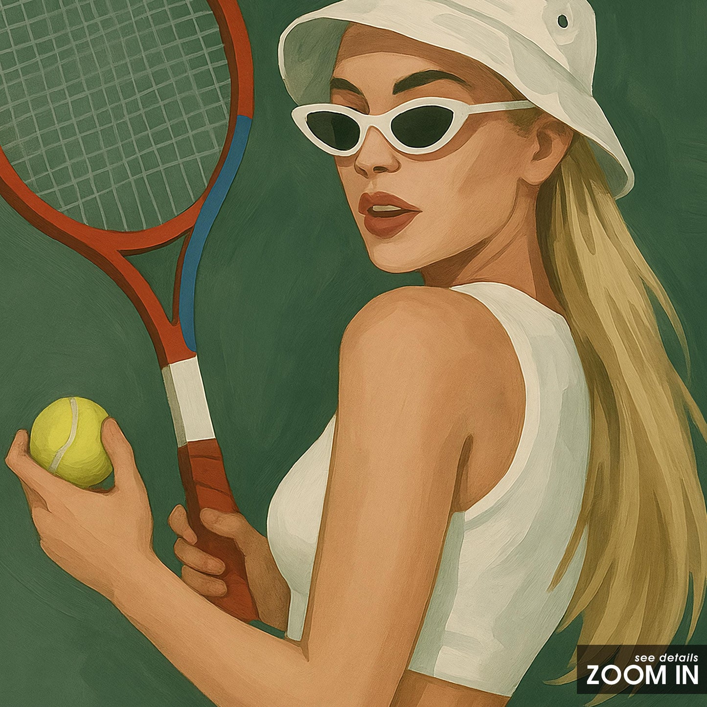 Tennis Ice Cream Poster – Retro Tennis Art | Surreal Sporty Wall Decor