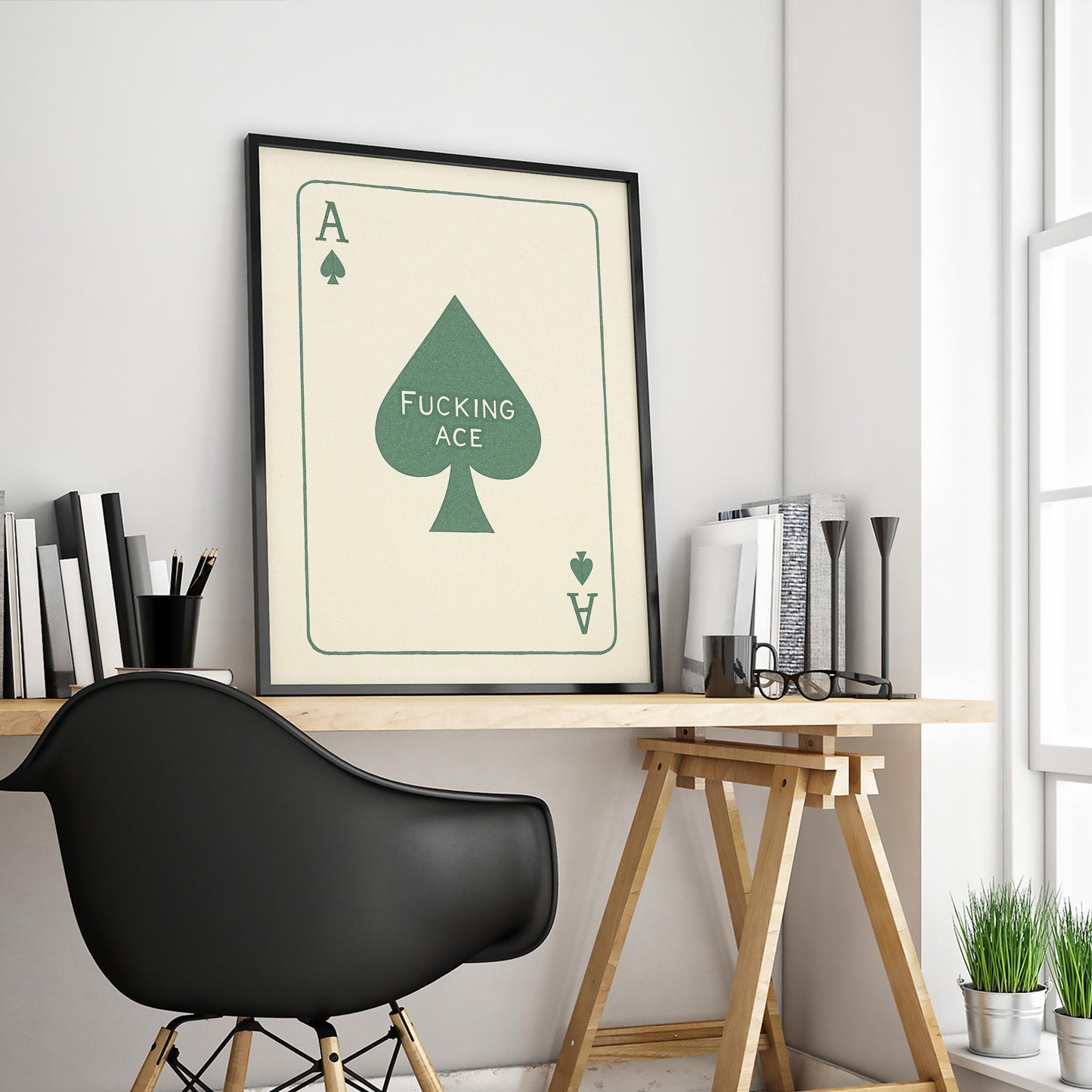 Ace of Spades Art Print – Funny Game Room Decor