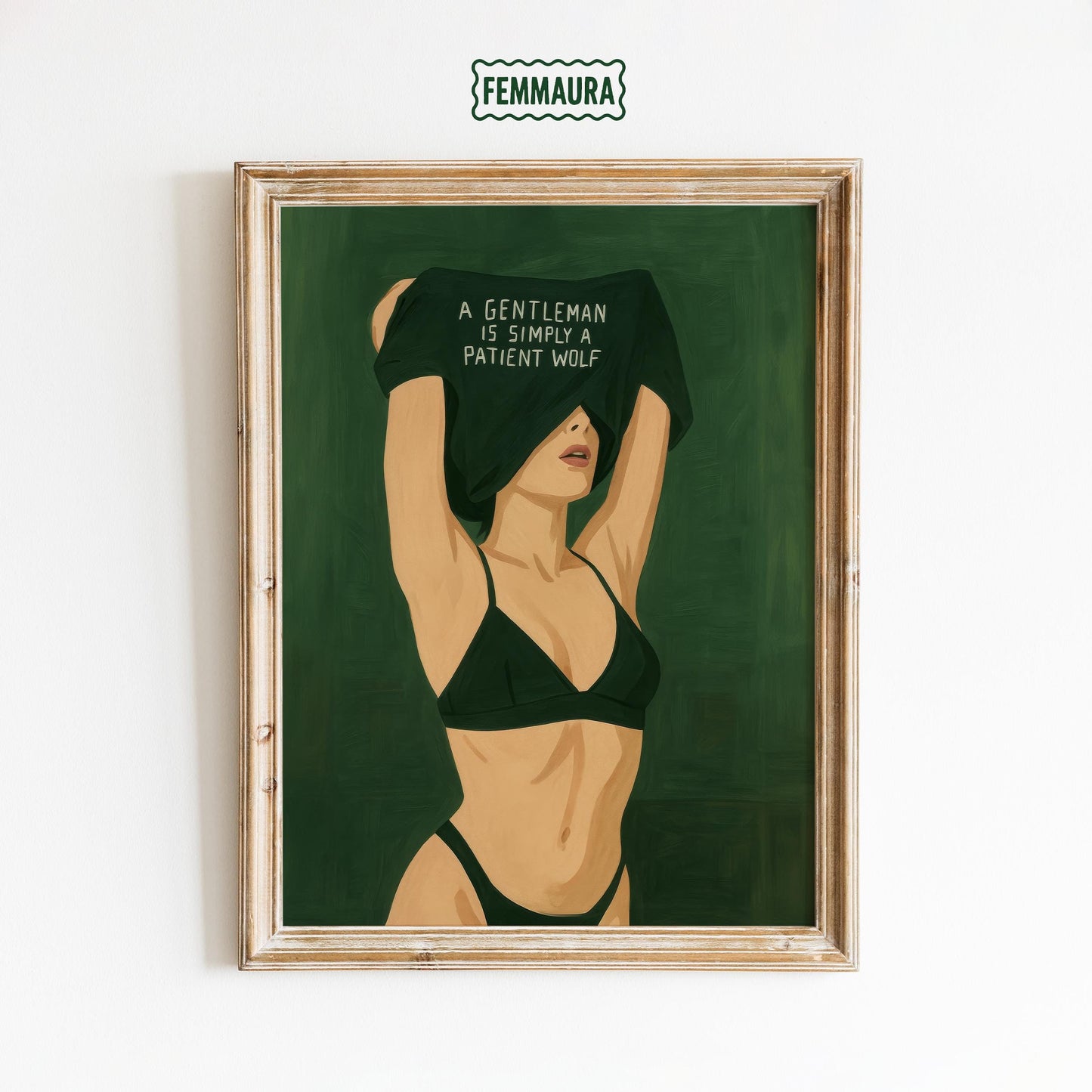 Gentleman Wolf Art – Retro Woman Print | Sexy Quote & Bold Wall Decor