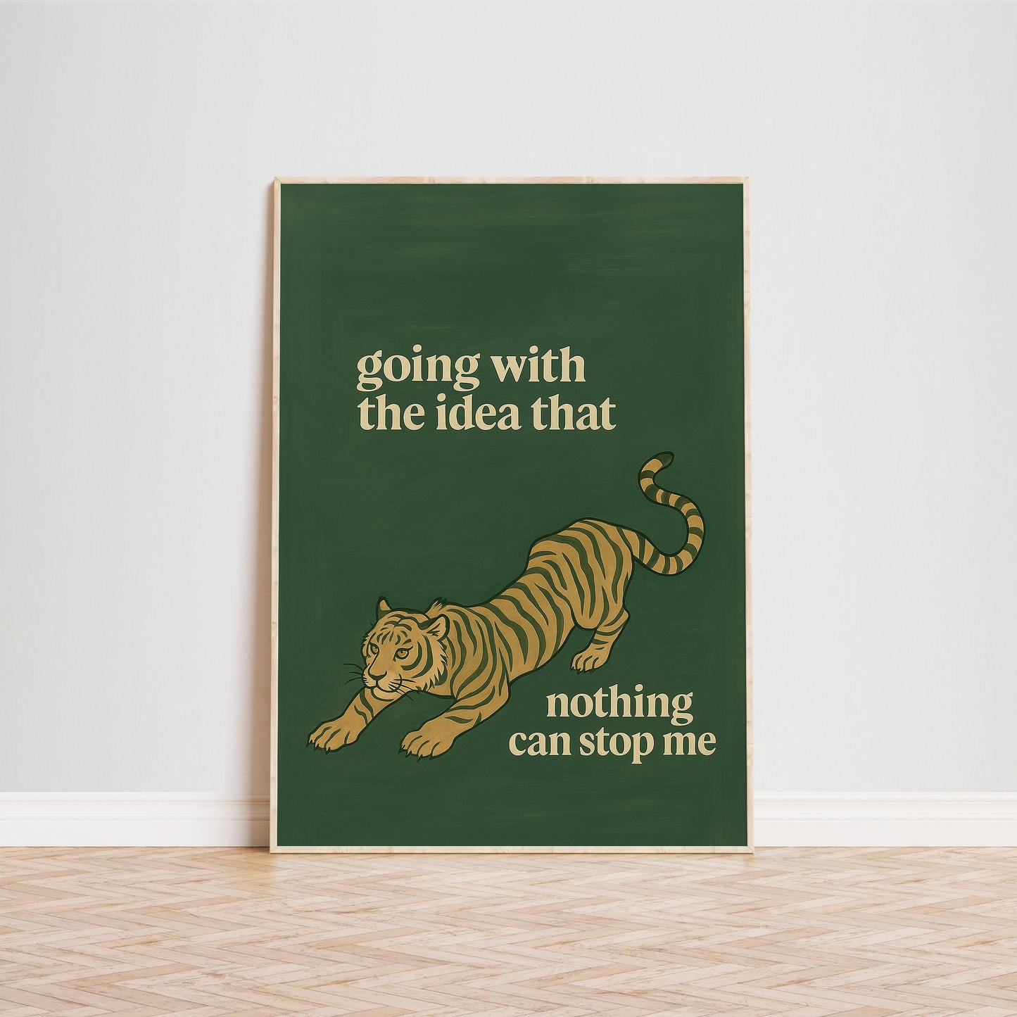 Tiger Motivation Poster – Bold Feminist Wall Art With Empowering Quote
