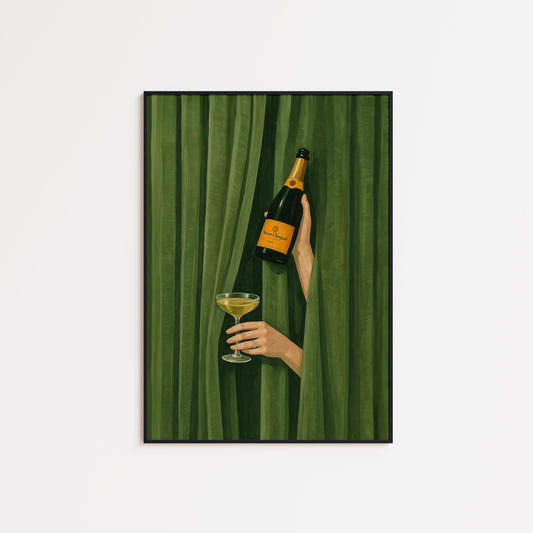 Champagne Wall Art – Luxury Celebration Poster | Elegant Dining Room Artwork