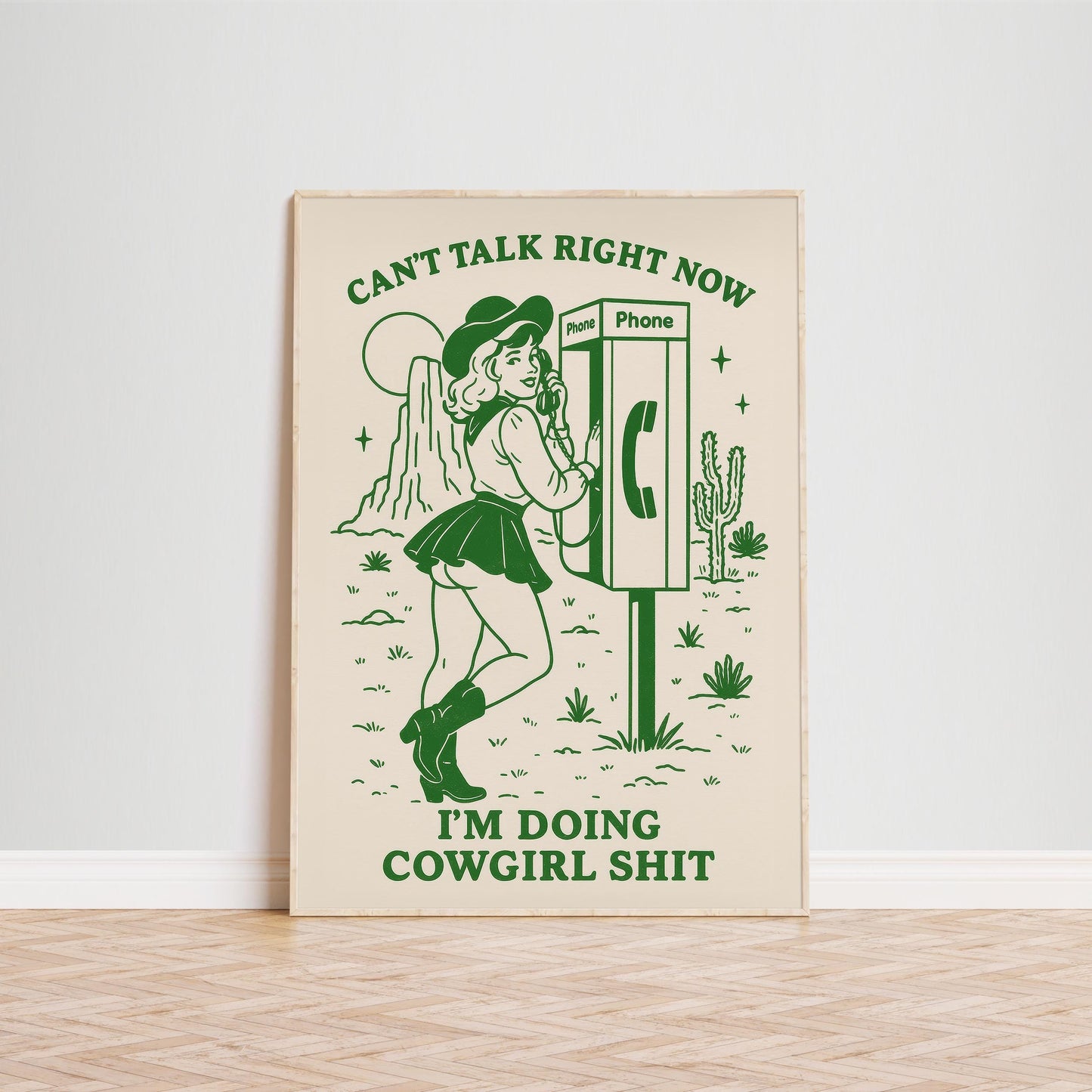 Doing Cowgirl Shit – Retro Western Pin-Up Poster Print