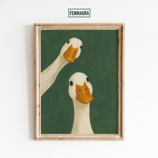 Minimalist Animal Wall Art – Goose Wall Art | Funny Farmhouse Decor Poster