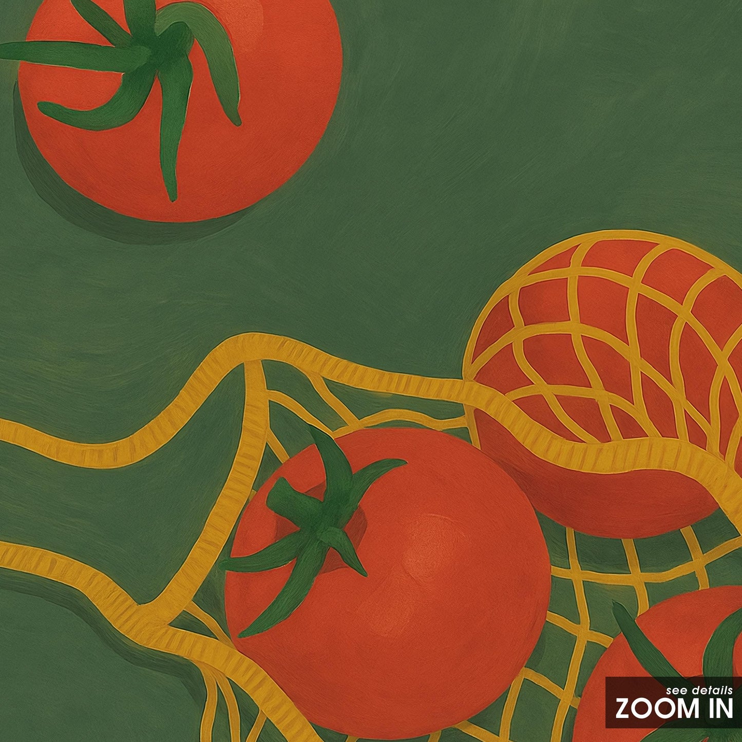 Mediterranean Kitchen Art – Rustic Tomato Poster | Market Still Life Print