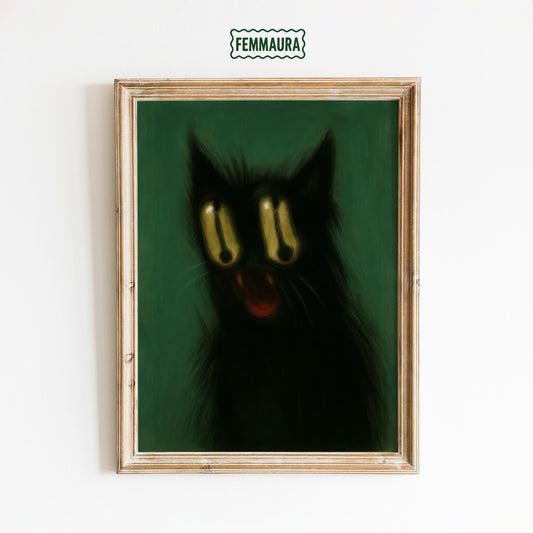 Blur Cat Meme Art – Surreal Meme Poster | Absurd Wall Decor & Internet Culture