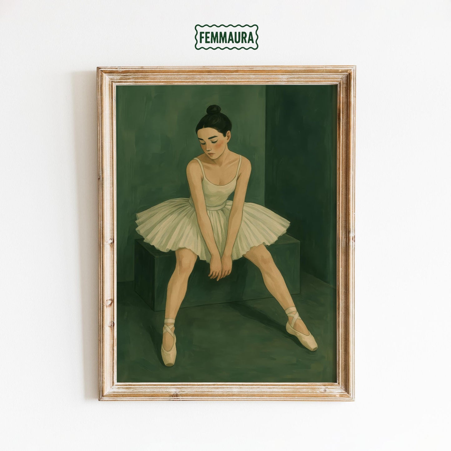 Ballet Dancer Wall Art – Graceful Ballerina Illustration | Elegant White Tutu Painting