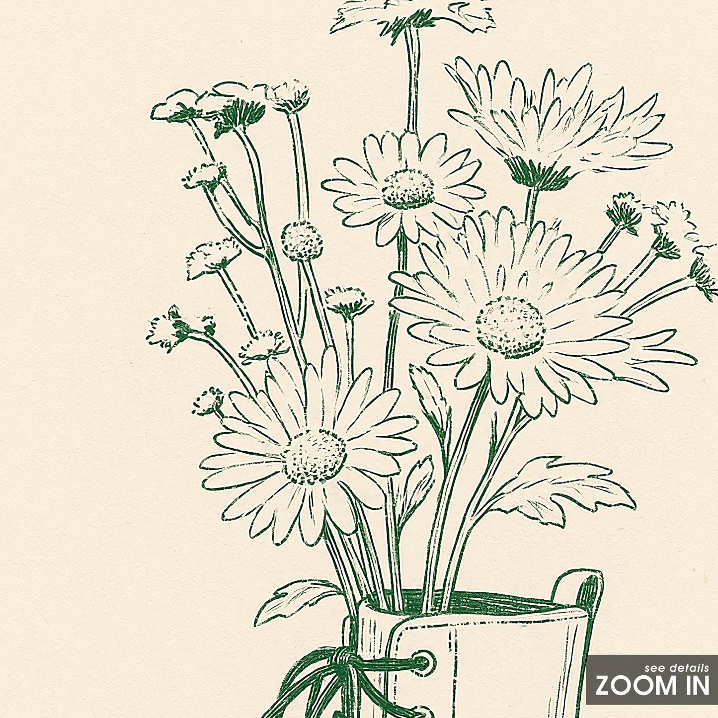 Combat Boot & Flowers Poster – Feminine Strength Minimal Line Art