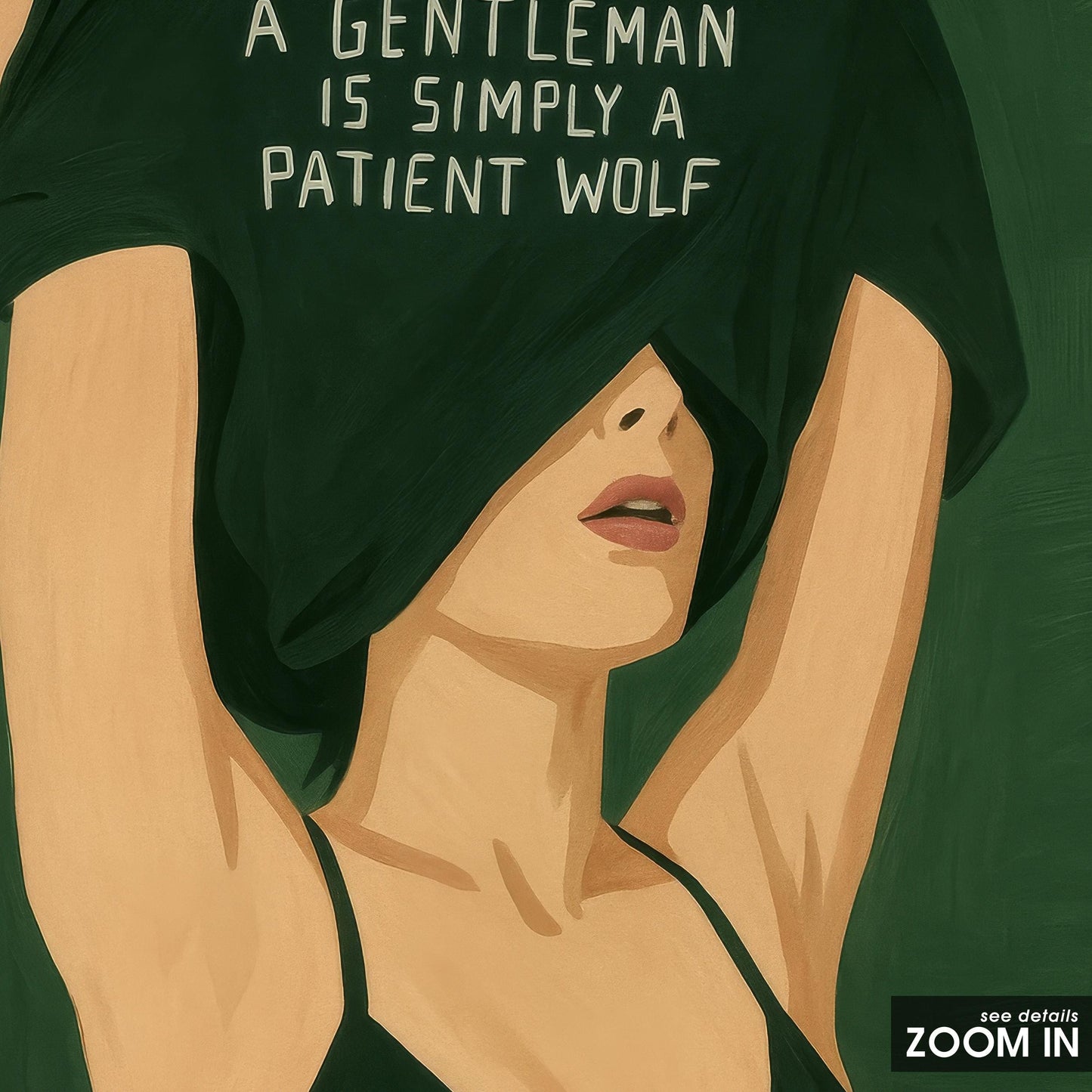 Gentleman Wolf Art – Retro Woman Print | Sexy Quote & Bold Wall Decor