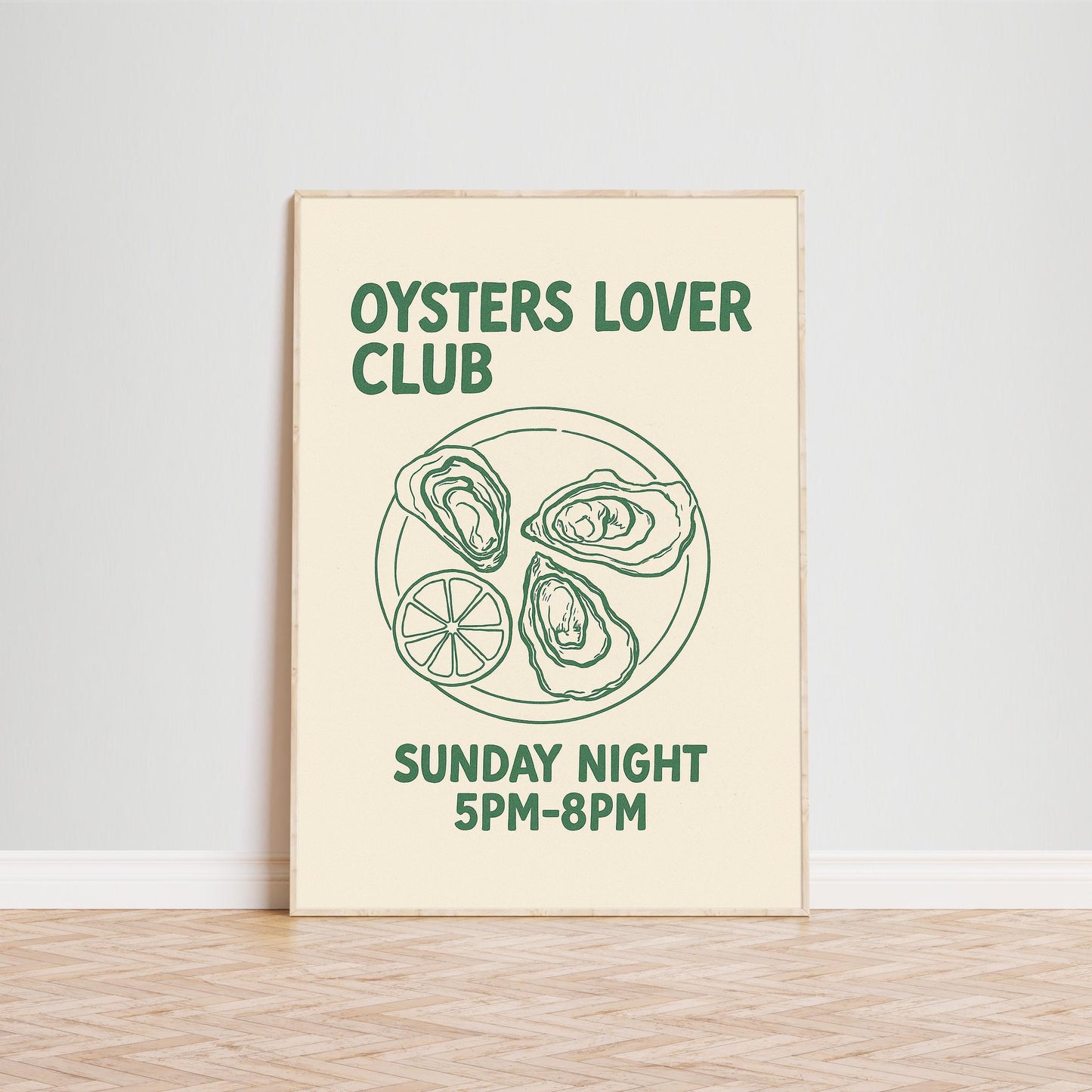 Oyster Wall Art – Vintage Seafood Kitchen Decor | Coastal Dining Print