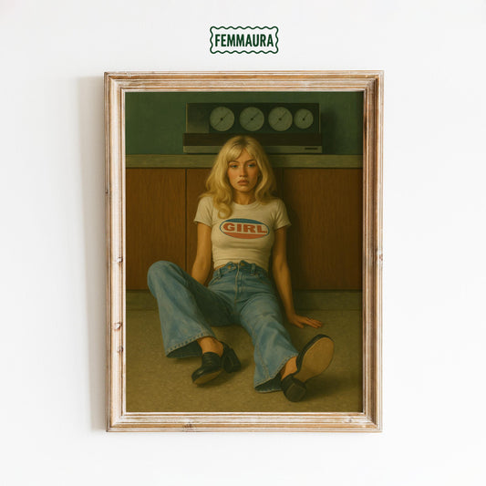 Retro Girl Poster – Vintage Wall Art With 70s Aesthetic & Moody Tones