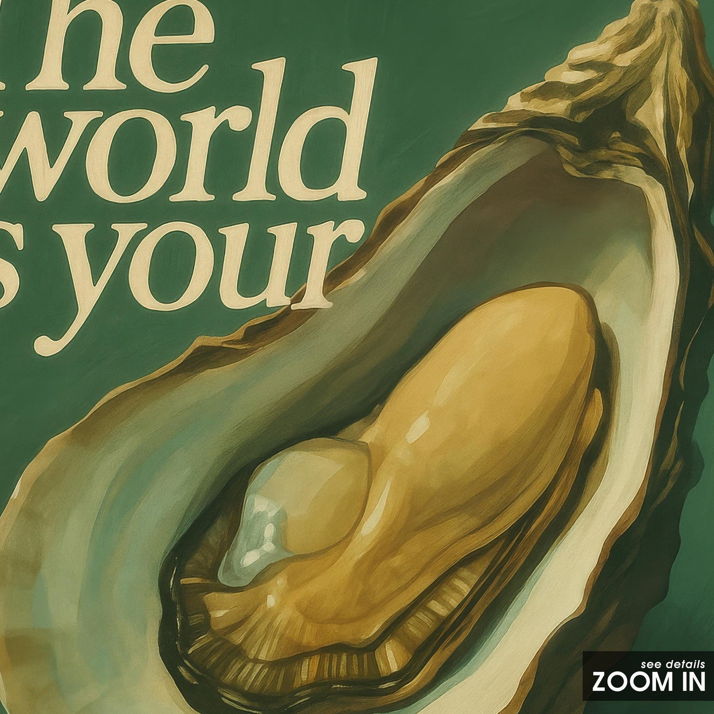 Retro Motivational Poster – Vintage Wall Art With Oyster Illustration & Typography Print