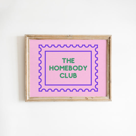 The Homebody Club – Retro Pink Cozy Wall Art Print