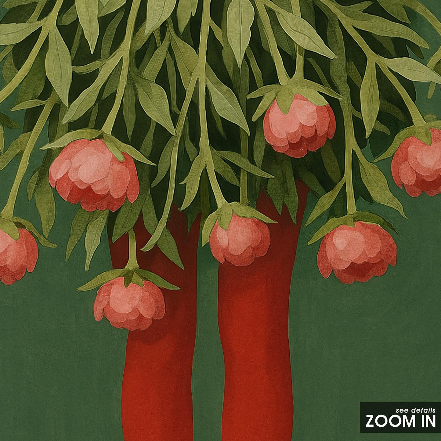 Floral Legs Poster – Surreal Wall Art With Pink Flowers & Moody Botanical Decor