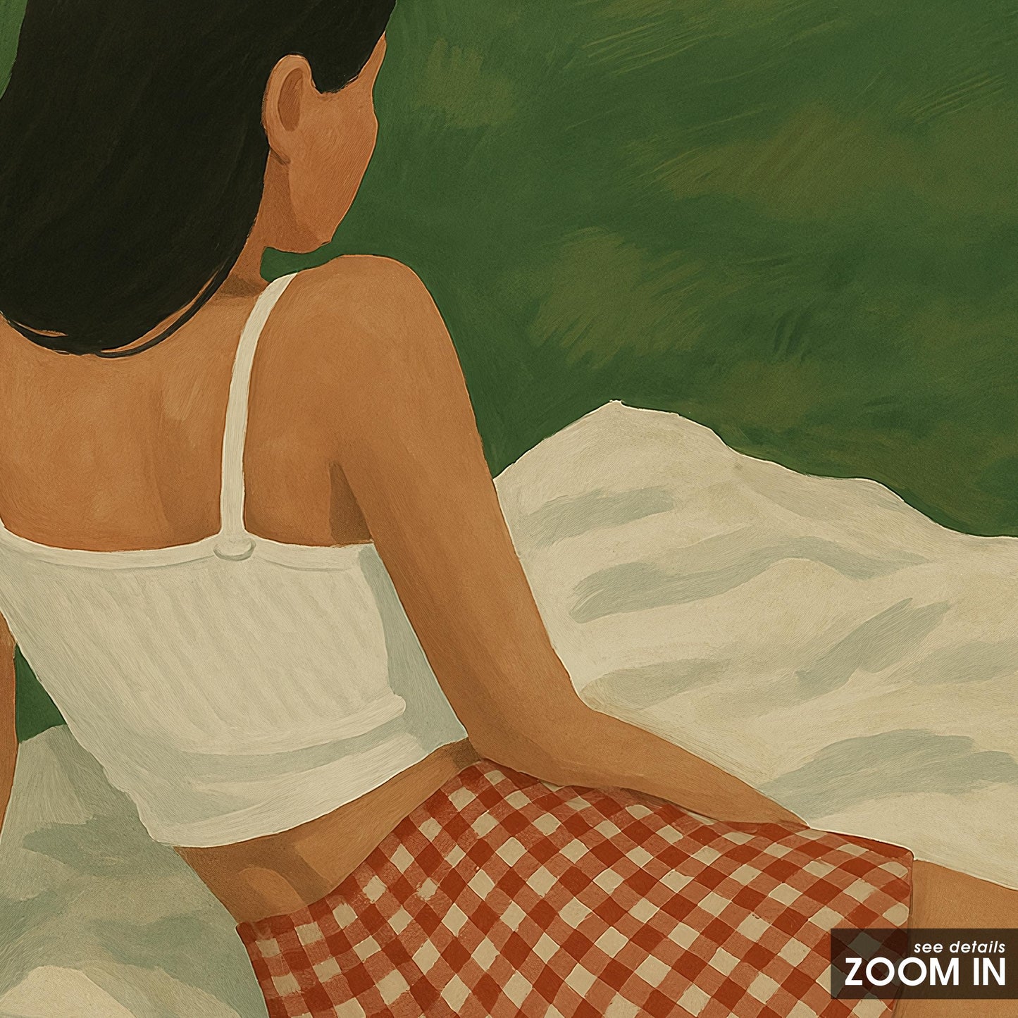 Vintage Picnic Poster – Rustic Summer Wall Art With Gingham Skirt Charm