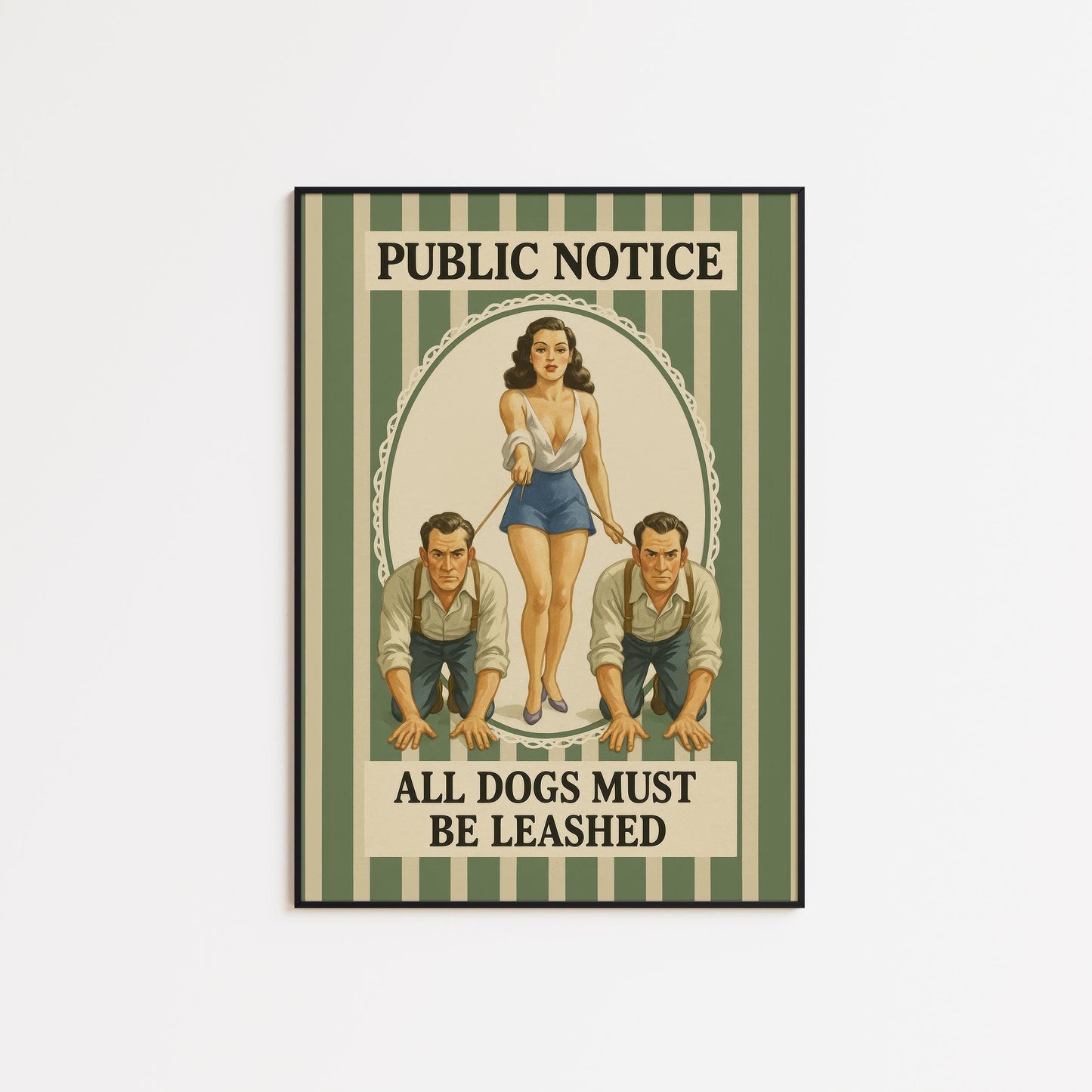 Dominant Femme Wall Art – Retro Pinup Poster With Feminist Humor & Bold Bedroom Decor