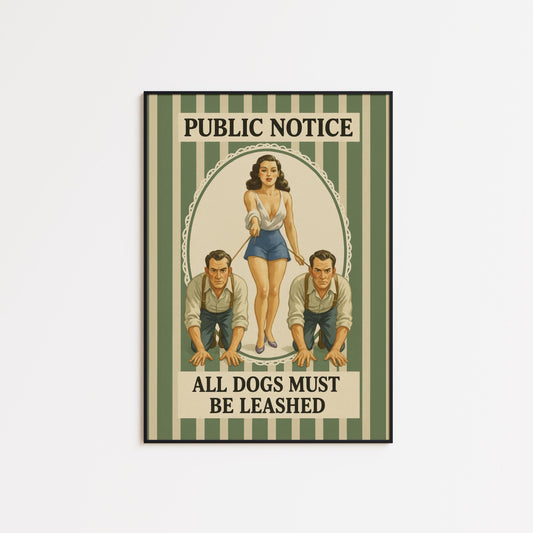 Dominant Femme Wall Art – Retro Pinup Poster With Feminist Humor & Bold Bedroom Decor