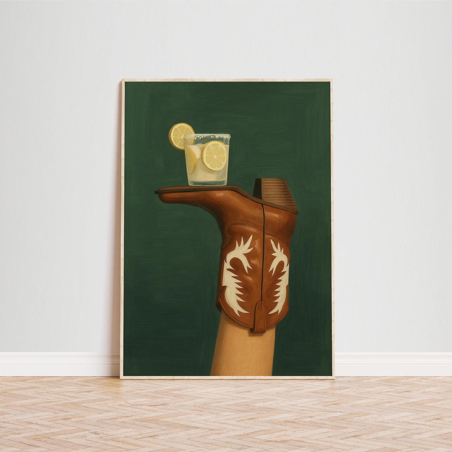 Western Art Print – Cowboy Boot Pop Art Poster with Lemonade Wall Print