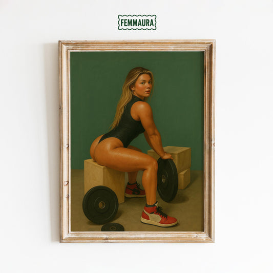 Retro Fitness Poster – Strong Woman Print | Vintage Gym Art & Motivational Wall Decor