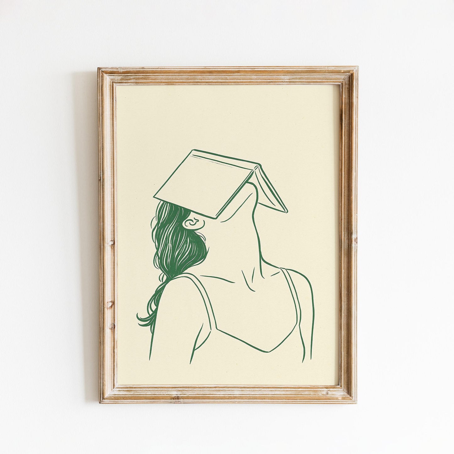Book Rest Poster – Minimal Line Art Woman Print, Femmaura Bold Series