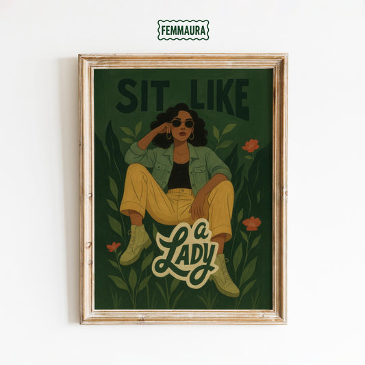 Feminine Empowerment Wall Art – Bold Feminist Poster With Greenery & Typography