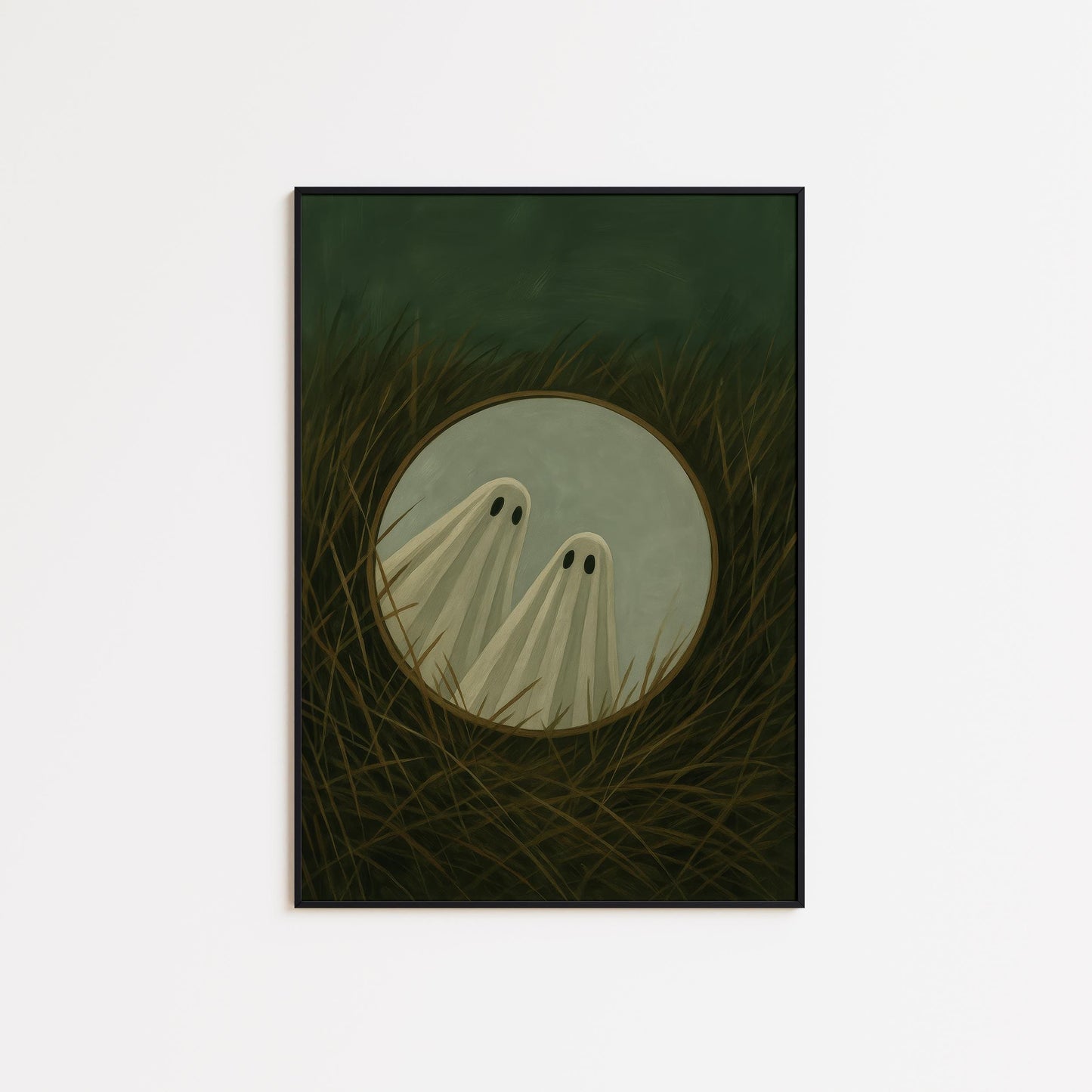 Moody Gothic Wall Art – Ghost Wall Art Print With Haunting Mirror Reflection
