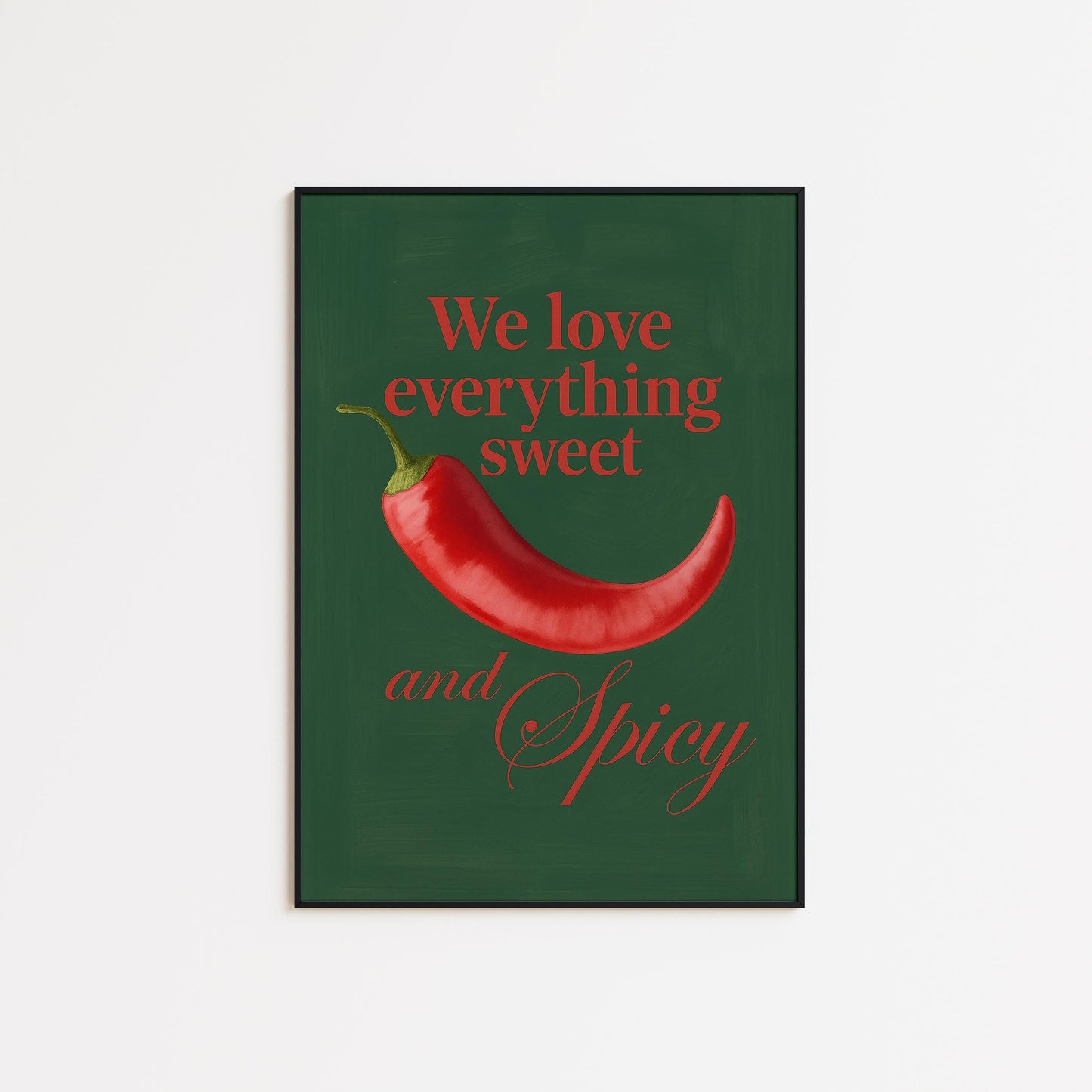 Retro Kitchen Poster – Vintage Kitchen Art With Sweet and Spicy Chili Pepper Print