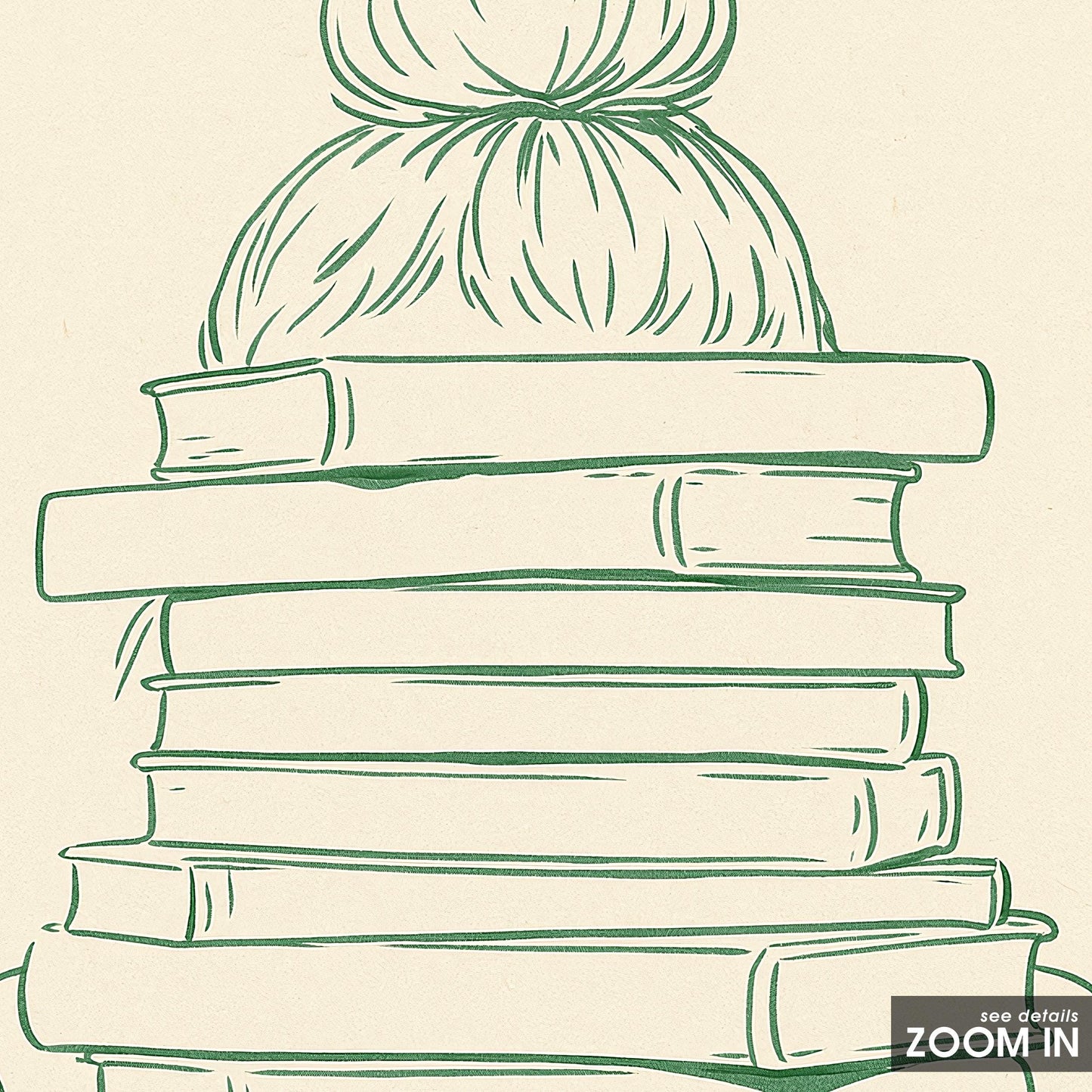 Book Lover Poster – Minimal Reading Girl Line Art Print