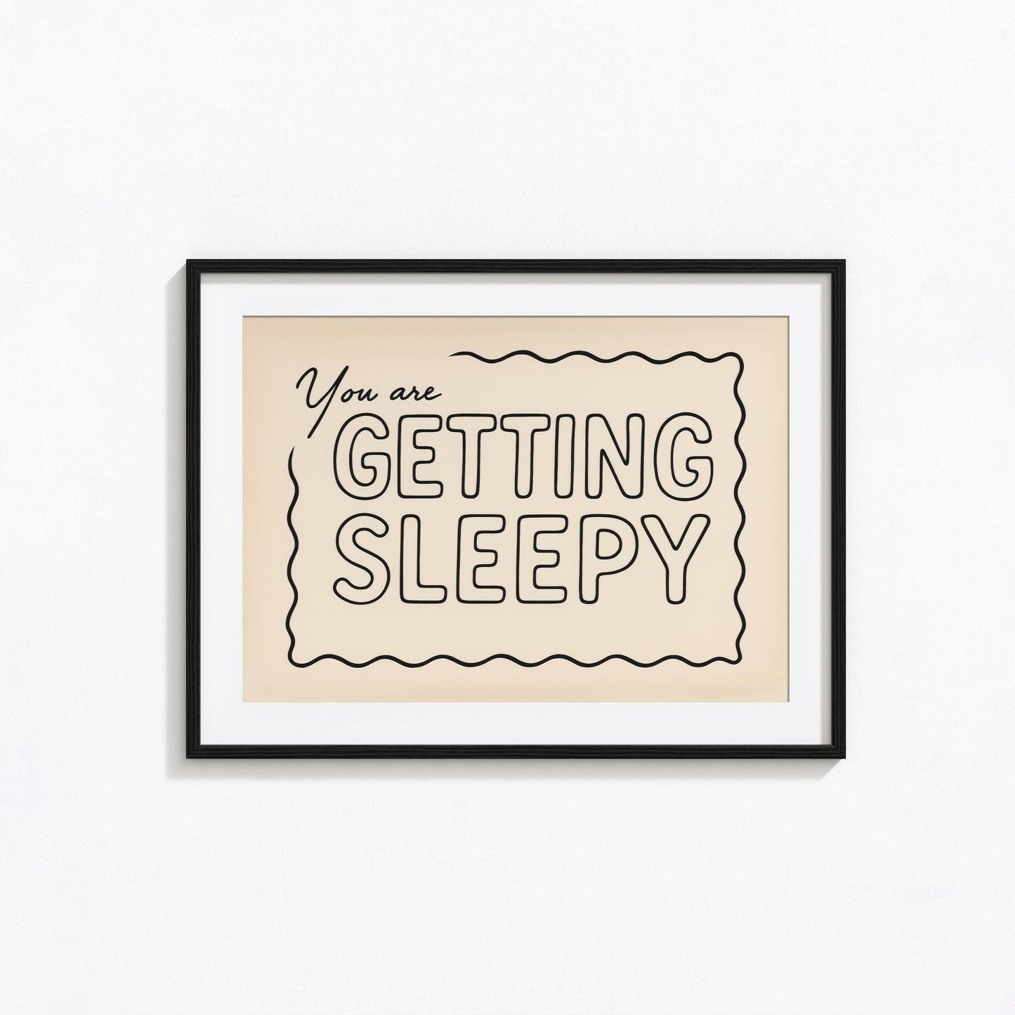 Minimalist Sleep Quote Poster – Retro Wall Decor | Cream Black Typography Print