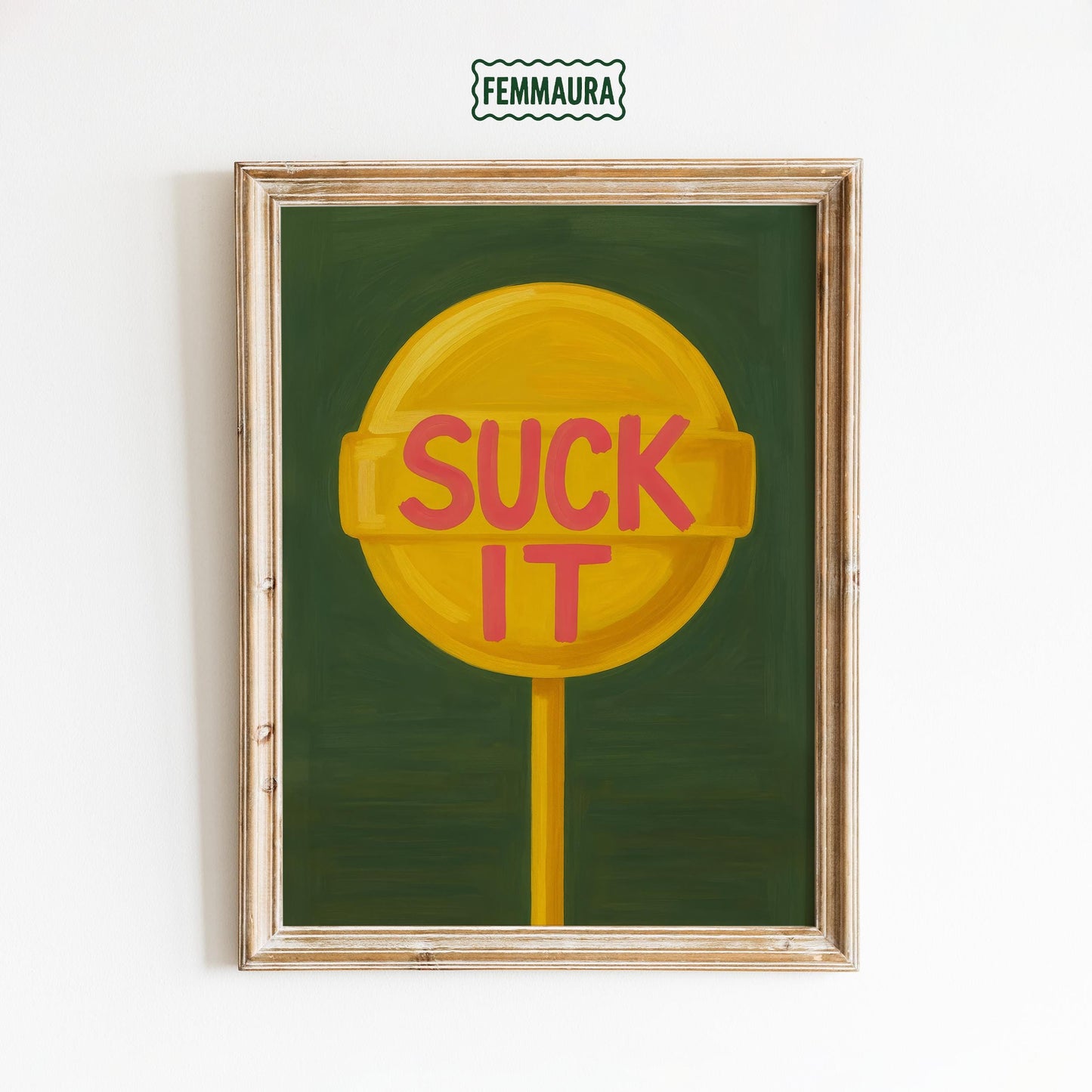 Retro Pop Art Poster – Bold Lollipop Wall Print With Cheeky Text