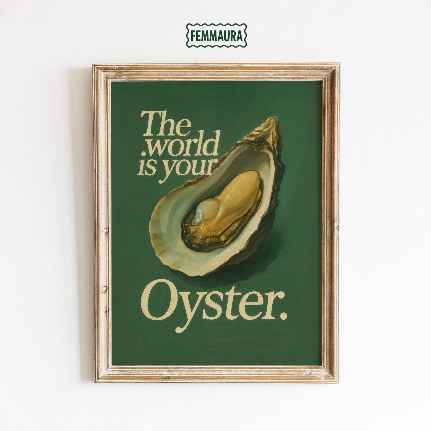 Retro Motivational Poster – Vintage Wall Art With Oyster Illustration & Typography Print