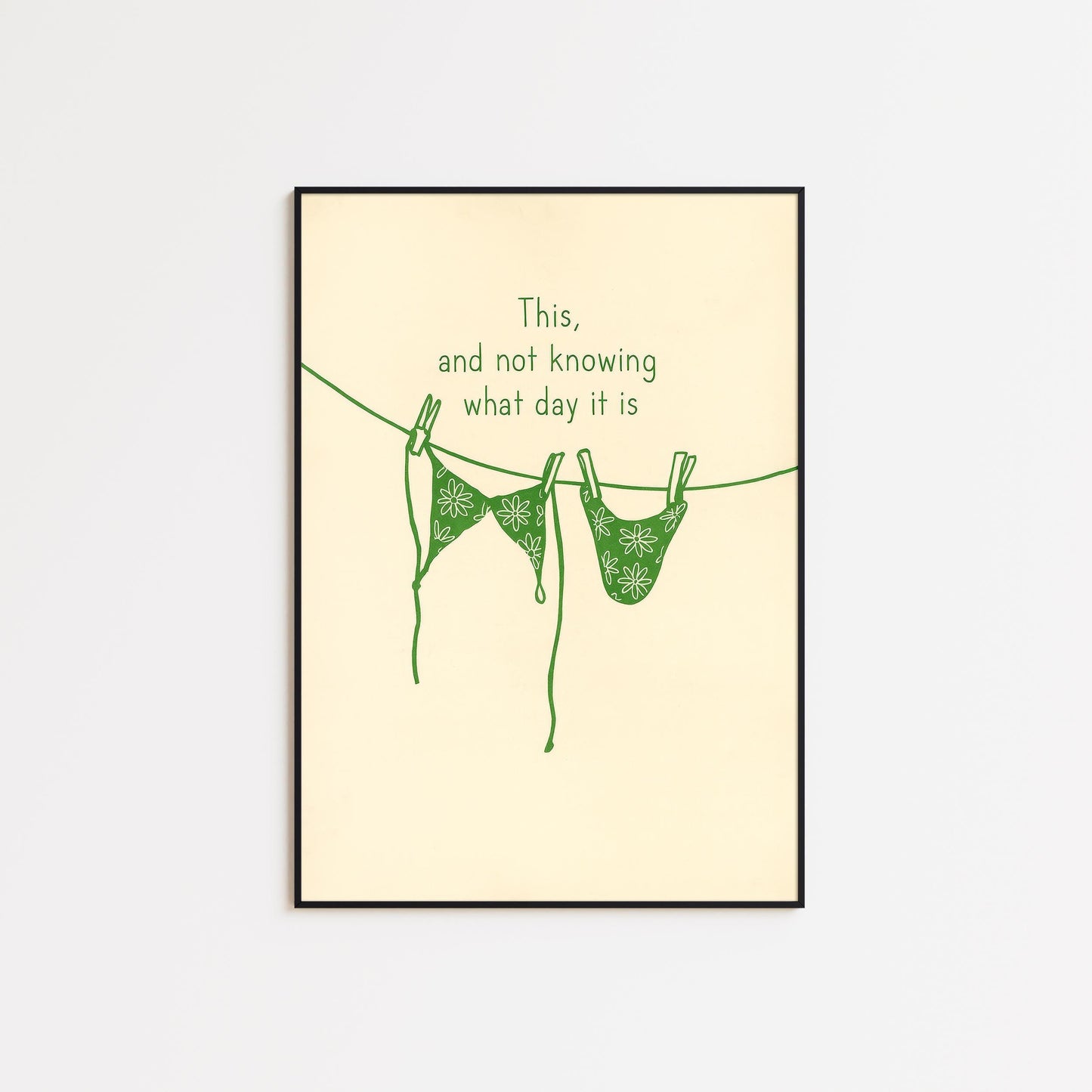 Minimalist Bikini Poster – Funny Summer Quote Wall Art | Boho Chic Beach Decor