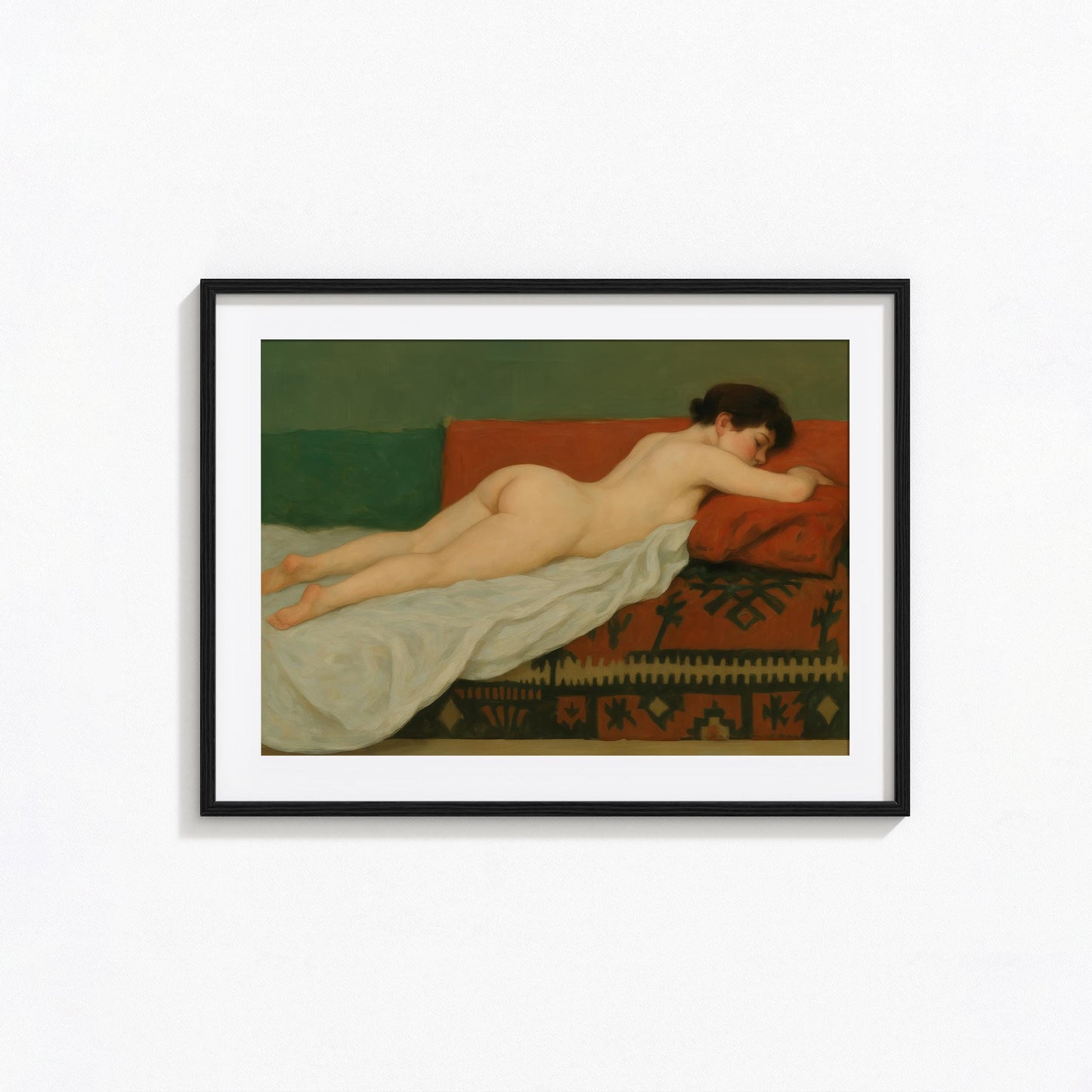 Reclining Nude Poster – Classic Vintage Wall Art With Soft Earthy Tones