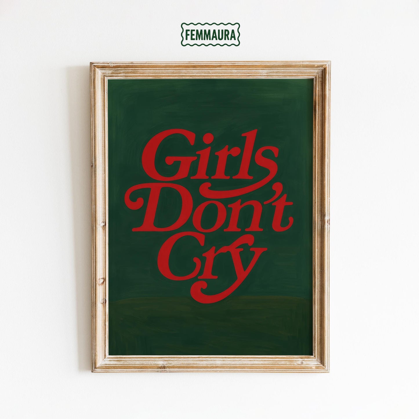 Feminist Wall Art – Girls Don’t Cry Retro Typography Poster | Bold Statement Print