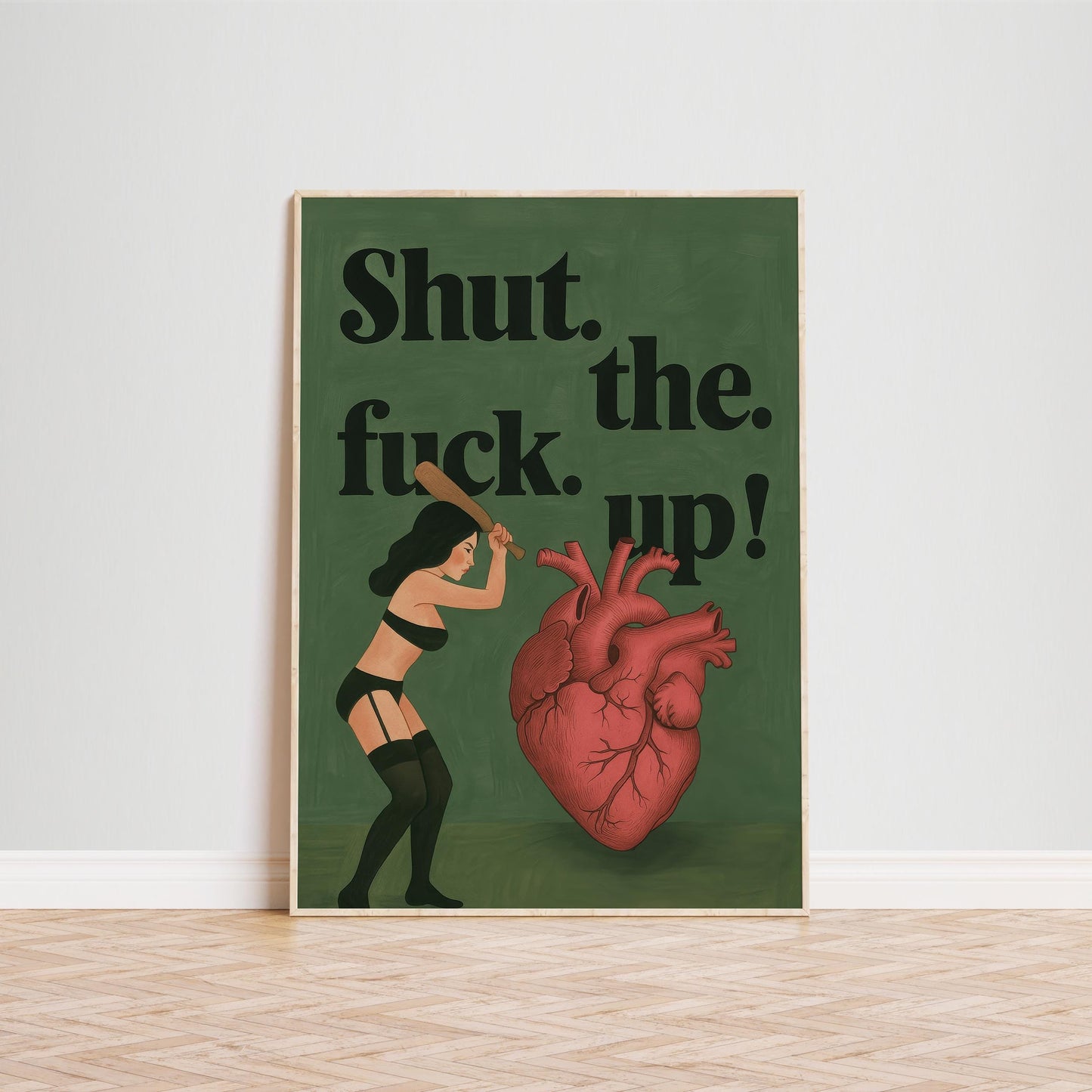 Dark Humor Wall Art – Bold Retro Woman & Vintage Inspired Poster – Edgy Illustration