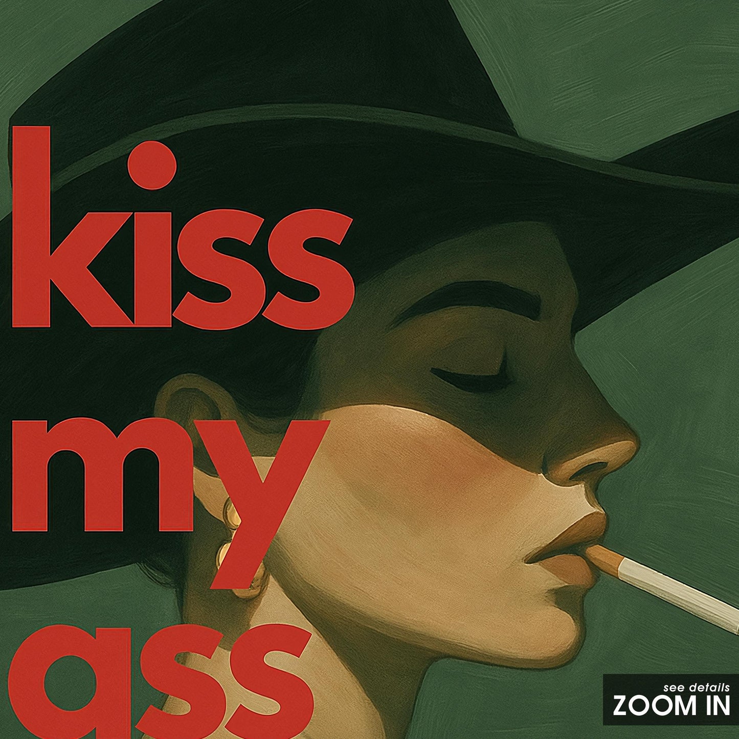 Western Wall Art – Feminine Rebel Print With Bold Typography And Moody Green Decor