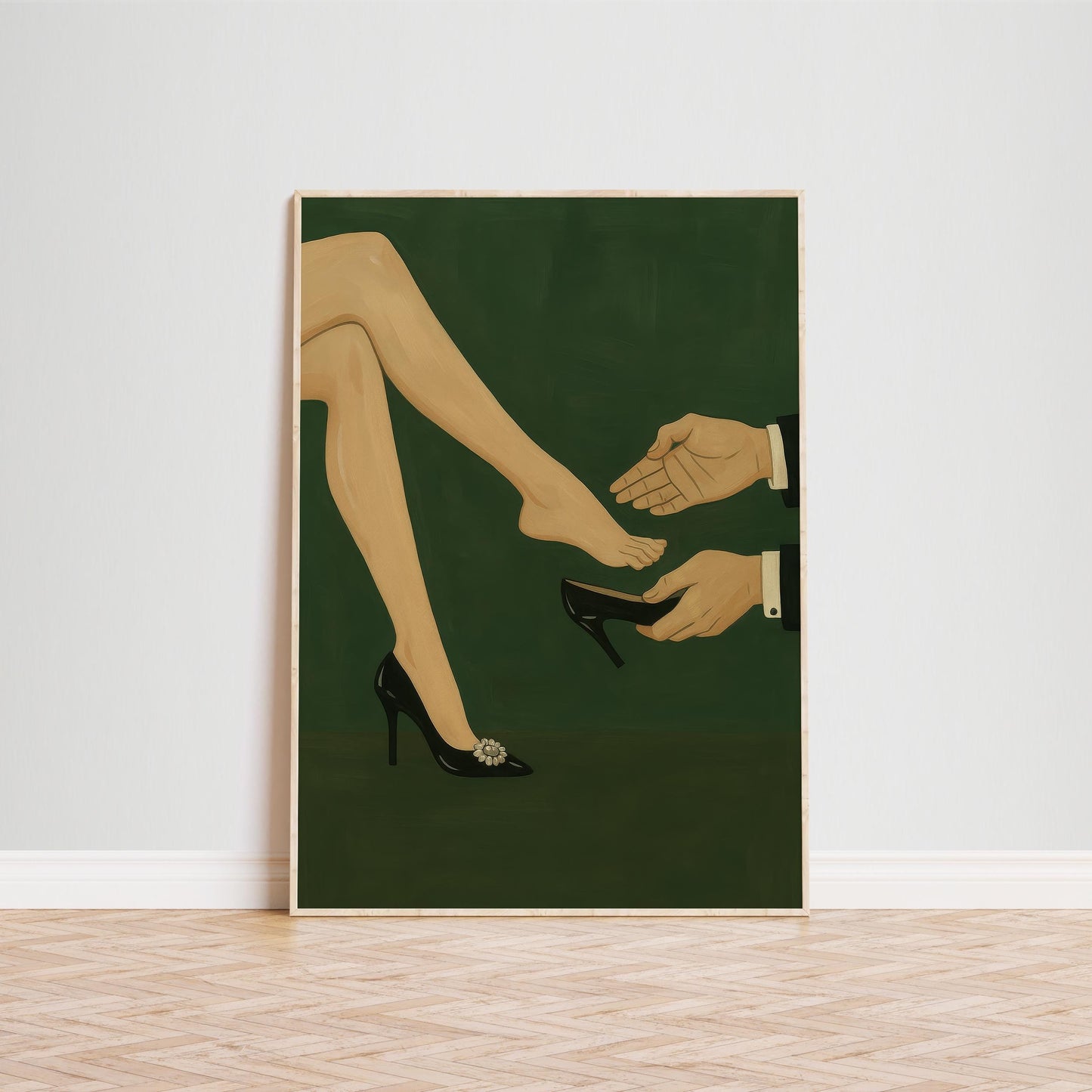 Feminine Power Poster – Minimalist Woman Leg Art | High Heel Print, Chic Bedroom Decor