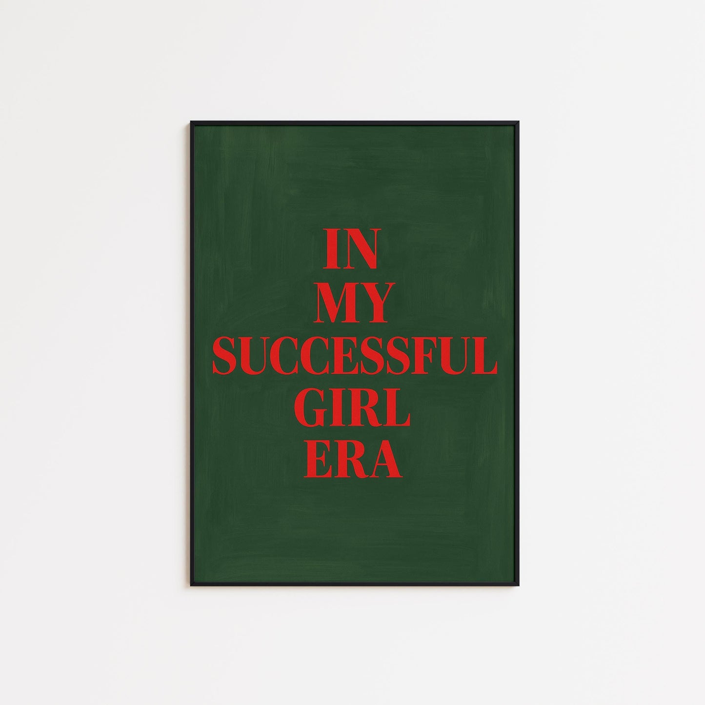 Empowering Feminist Poster – Successful Girl Art | Bold Red & Green Wall Decor