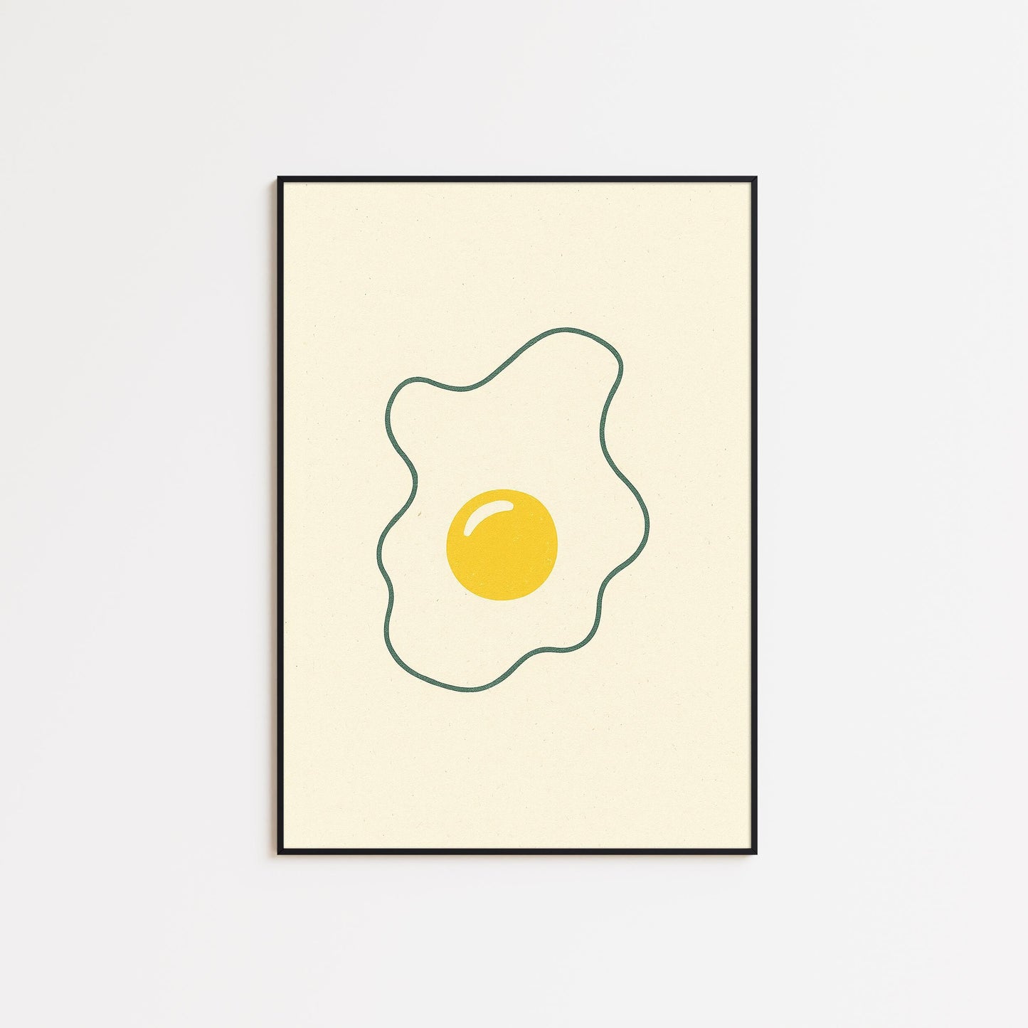 Sunny Side Up Poster – Minimal Kitchen Wall Art, Breakfast Food Illustration Print
