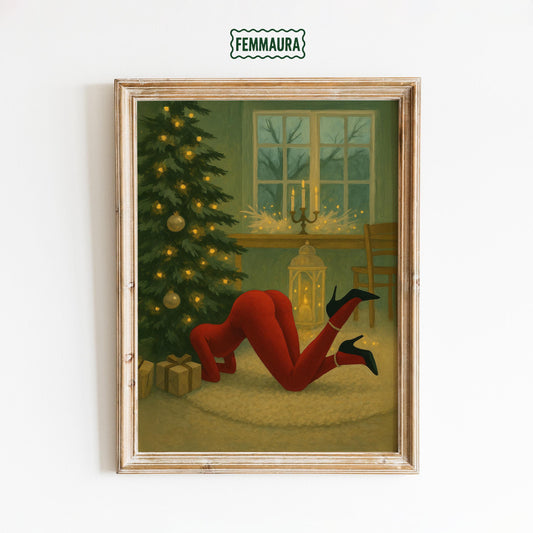 Funny Christmas Wall Art – Retro Christmas Print | Cozy Holiday Poster Decor