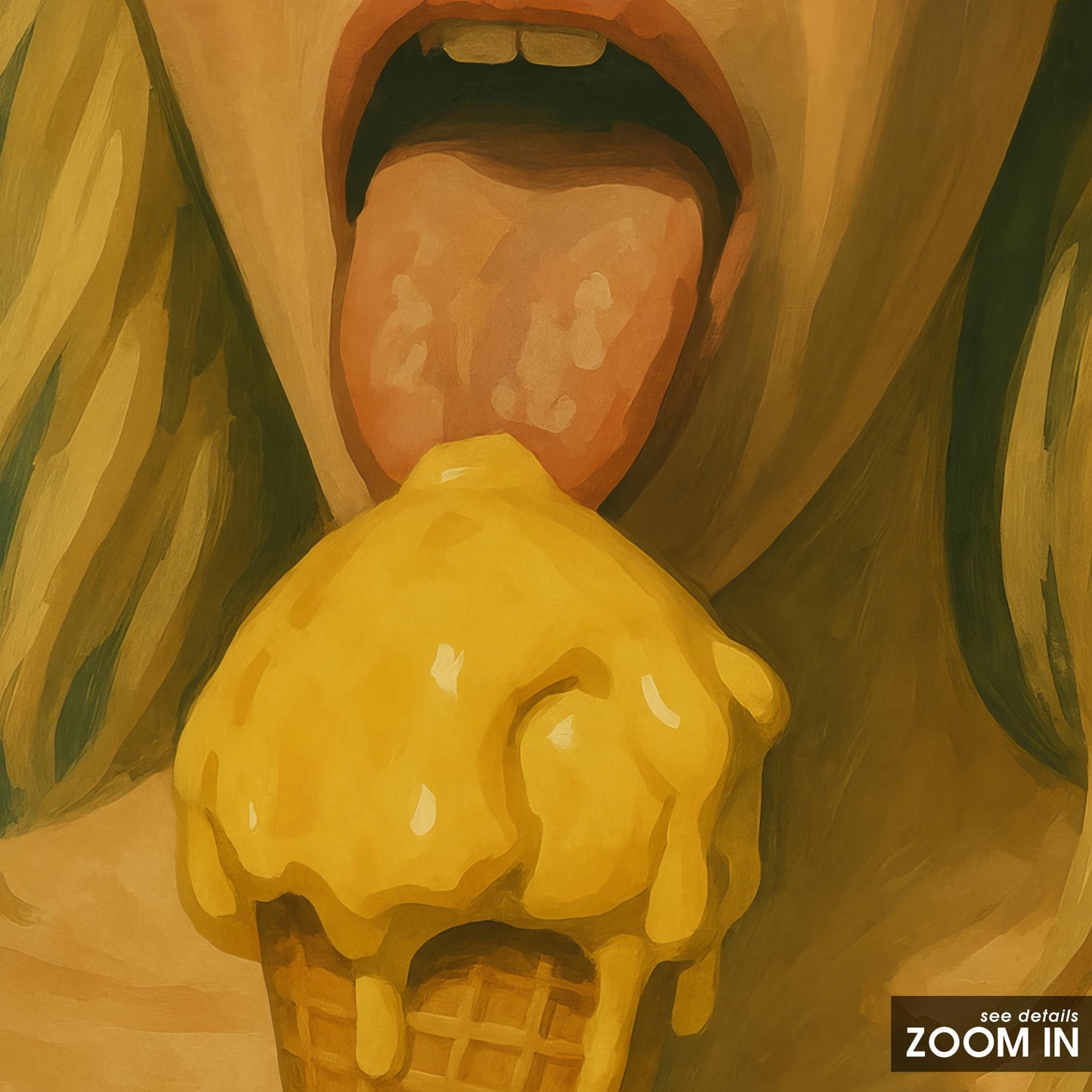 Melting Ice Cream Poster – Bold Retro Pop Art Print | Sensual Wall Decor