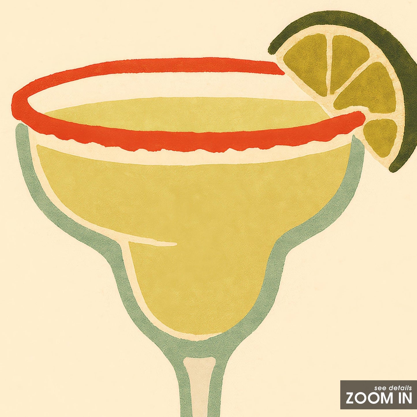 Margarita Cocktail Print – Retro Bar Wall Art With Bold Red Typography