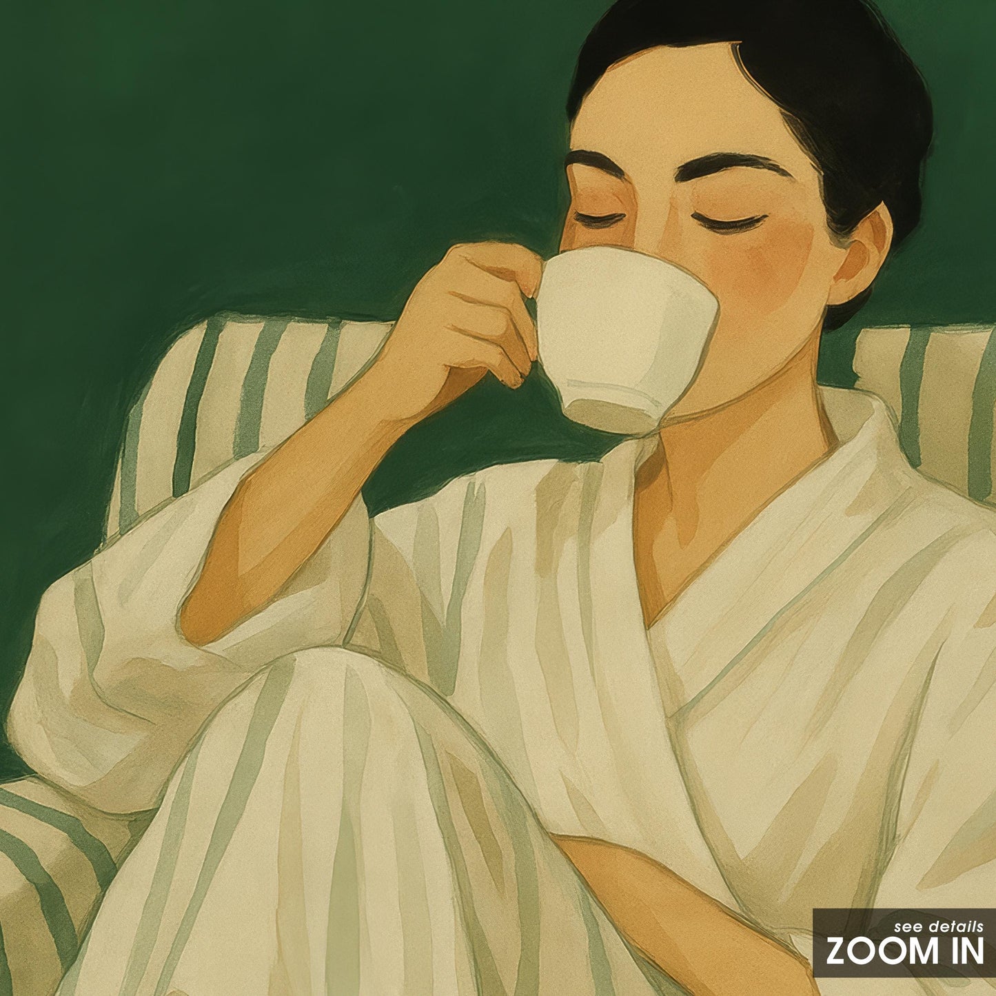 Feminine Minimalist Coffee Poster – Quiet Morning Wall Art | Cozy Feminine Print