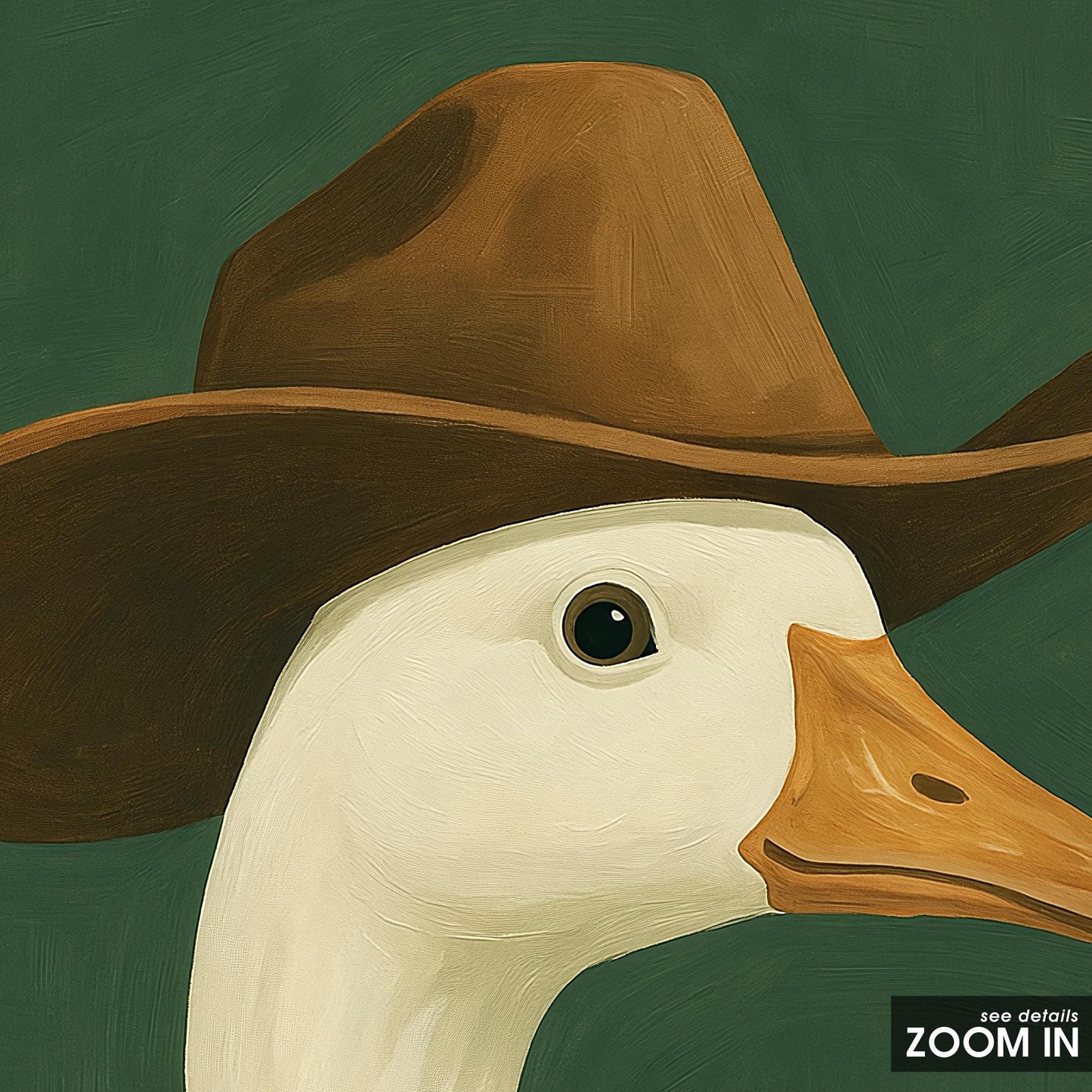 Cowboy Goose Poster – Gouache Animal Print | Rustic Western Wall Art