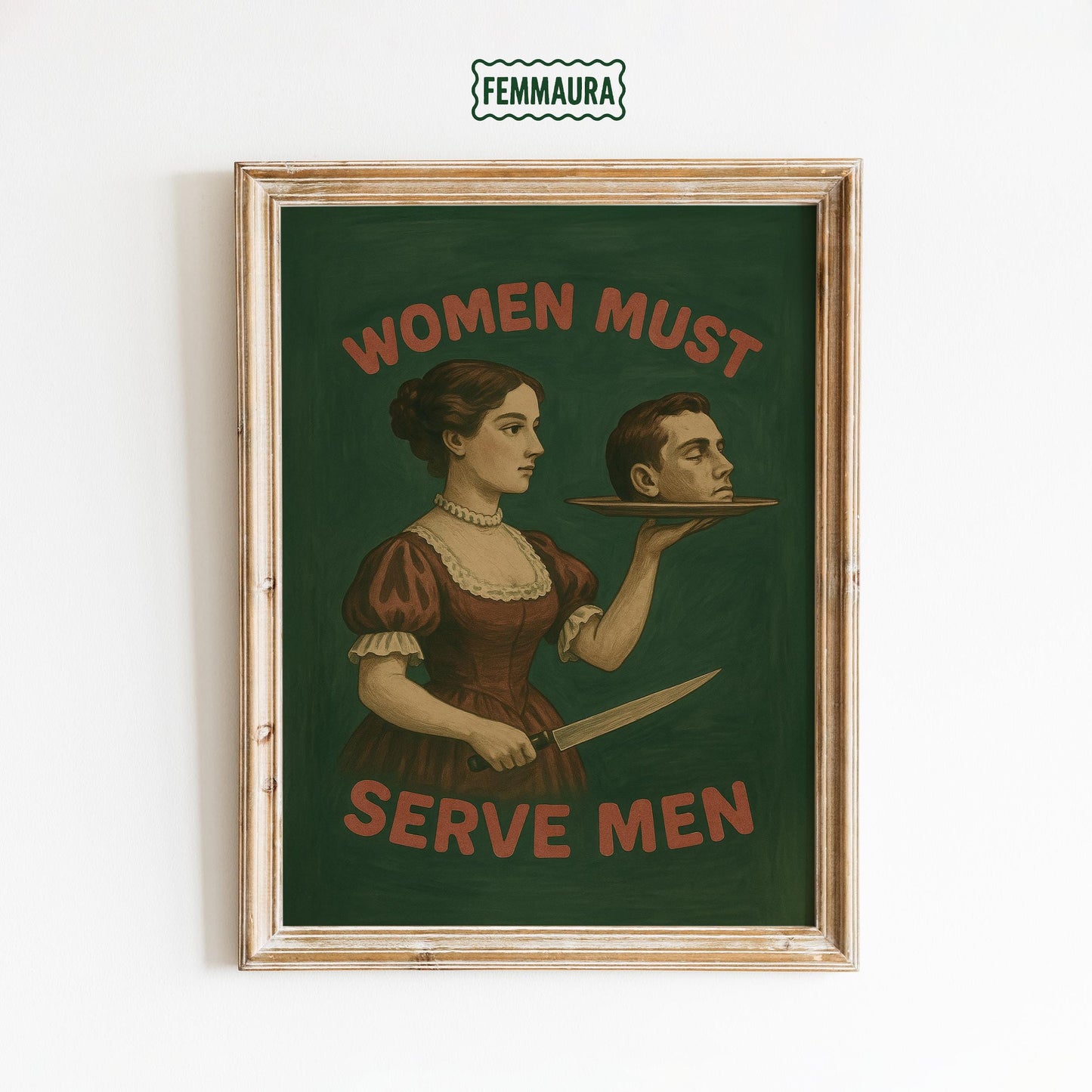 Feminist Dark Humor Poster – Vintage Feminist Art | Bold Satire Print Wall Art