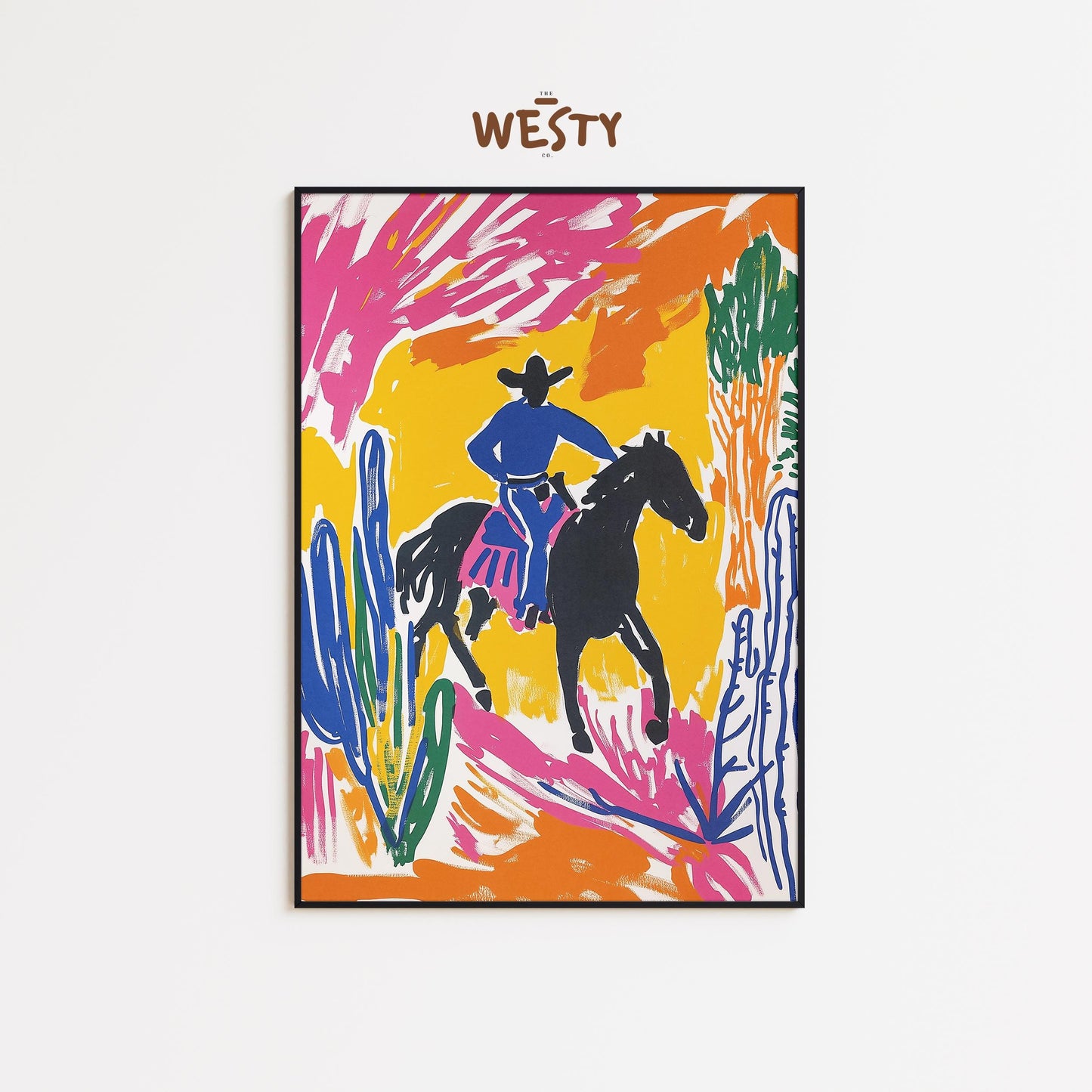 Desert Cowboy Ride – Bold Western Pop Art Poster