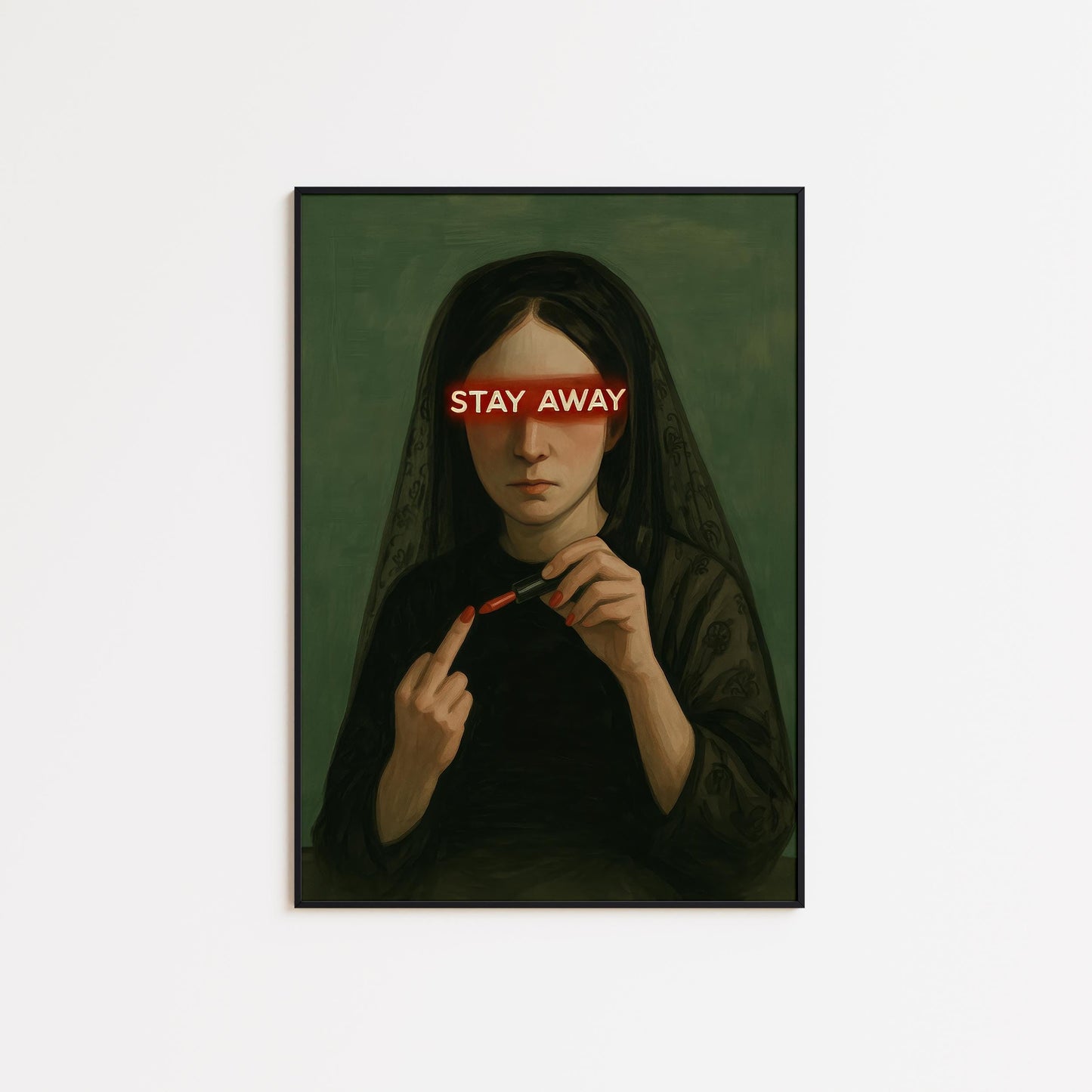 Dark Feminine Gothic Art – Bold Statement Poster With Red Text Wall Decor