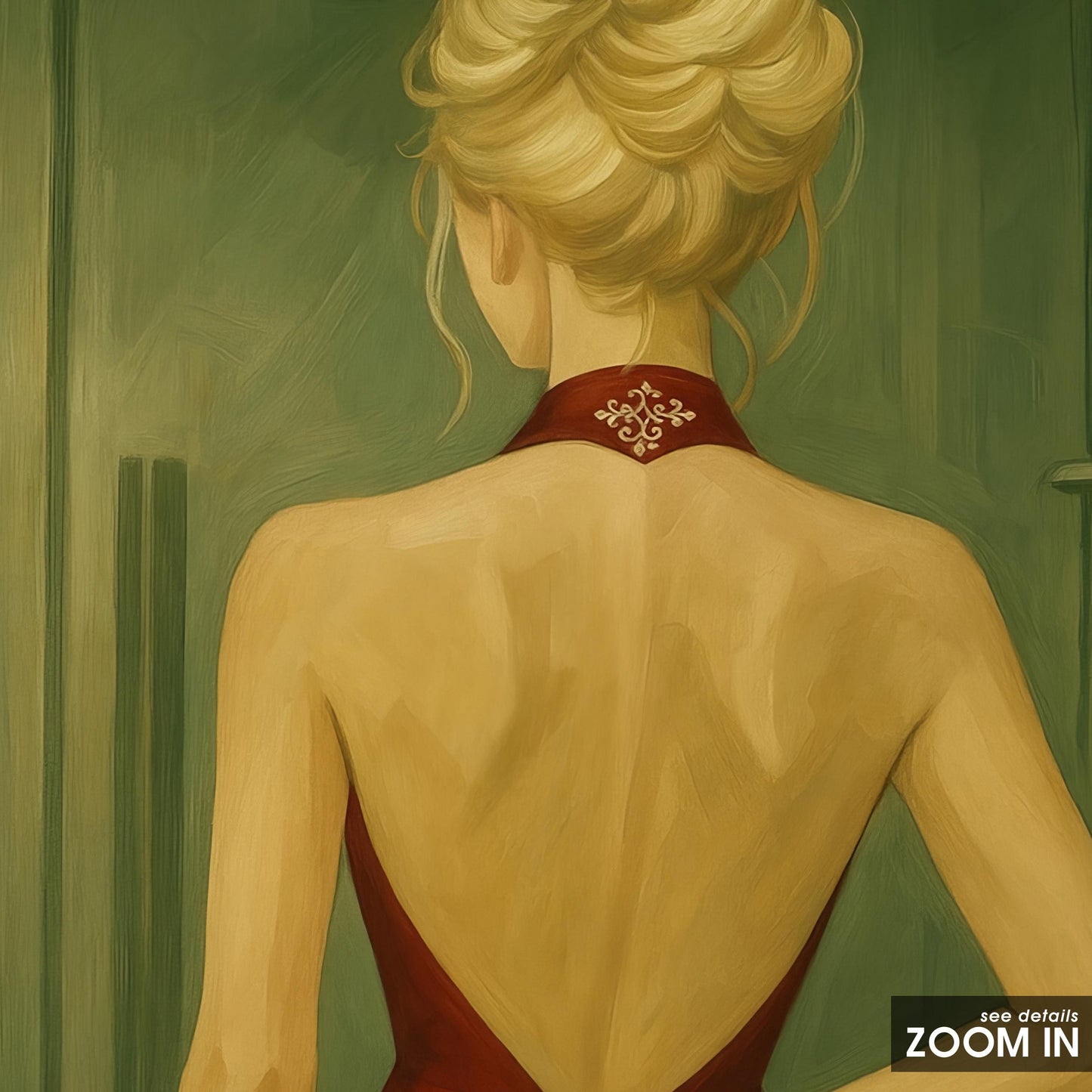 Femme Fatale Wall Art – Red Dress Poster with Knife | Bold Suspenseful Artwork