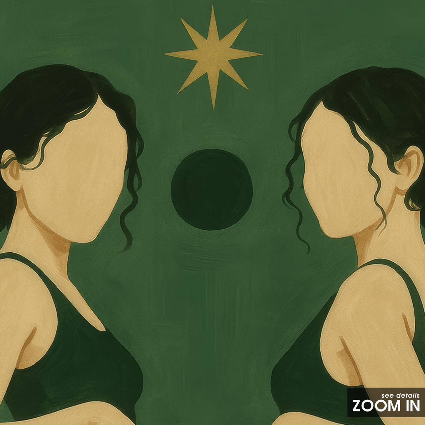 Celestial Sisters Poster – Twin Goddess Art Print | Moon Sun Print